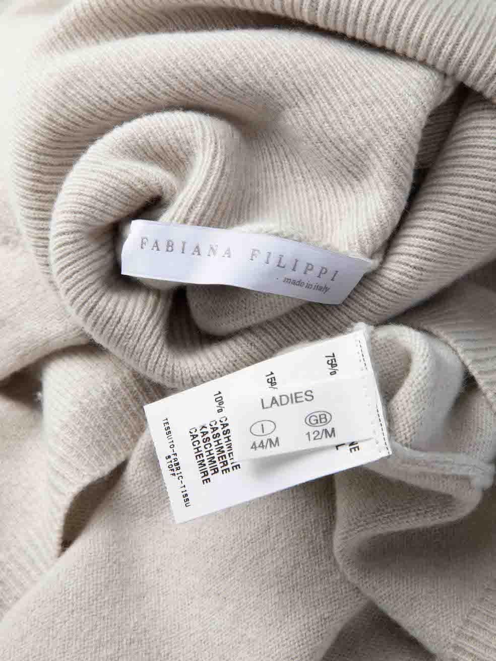 Women's Fabiana Filippi Grey Turtleneck Knitted Jumper Size L For Sale