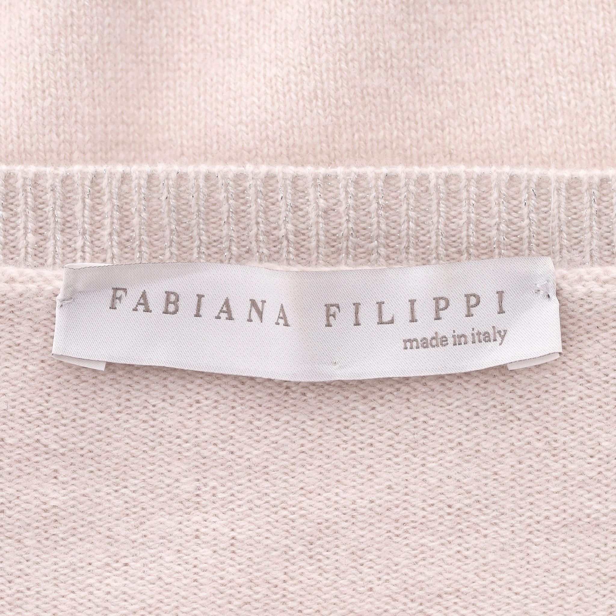 Fabiana Filippi Merino Wool, Silk & Cashmere Jumper With Leather Elbow Patches Pour femmes en vente