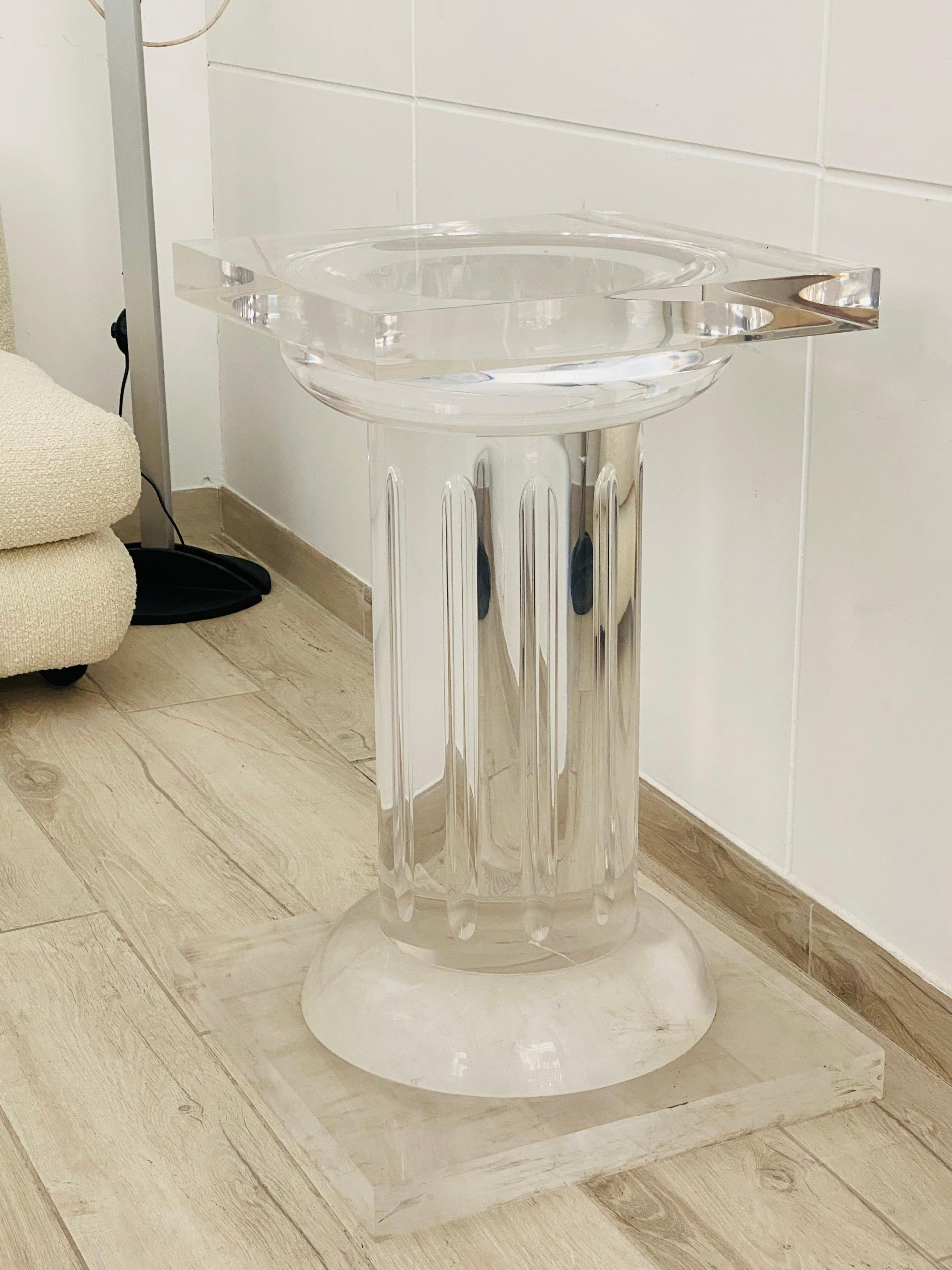 Lucite Fabianart Metalcrylic Column or Table Base, Italy, 1970s