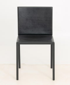 Fabien Baron for Capellini Anthracite Leather Side Chair