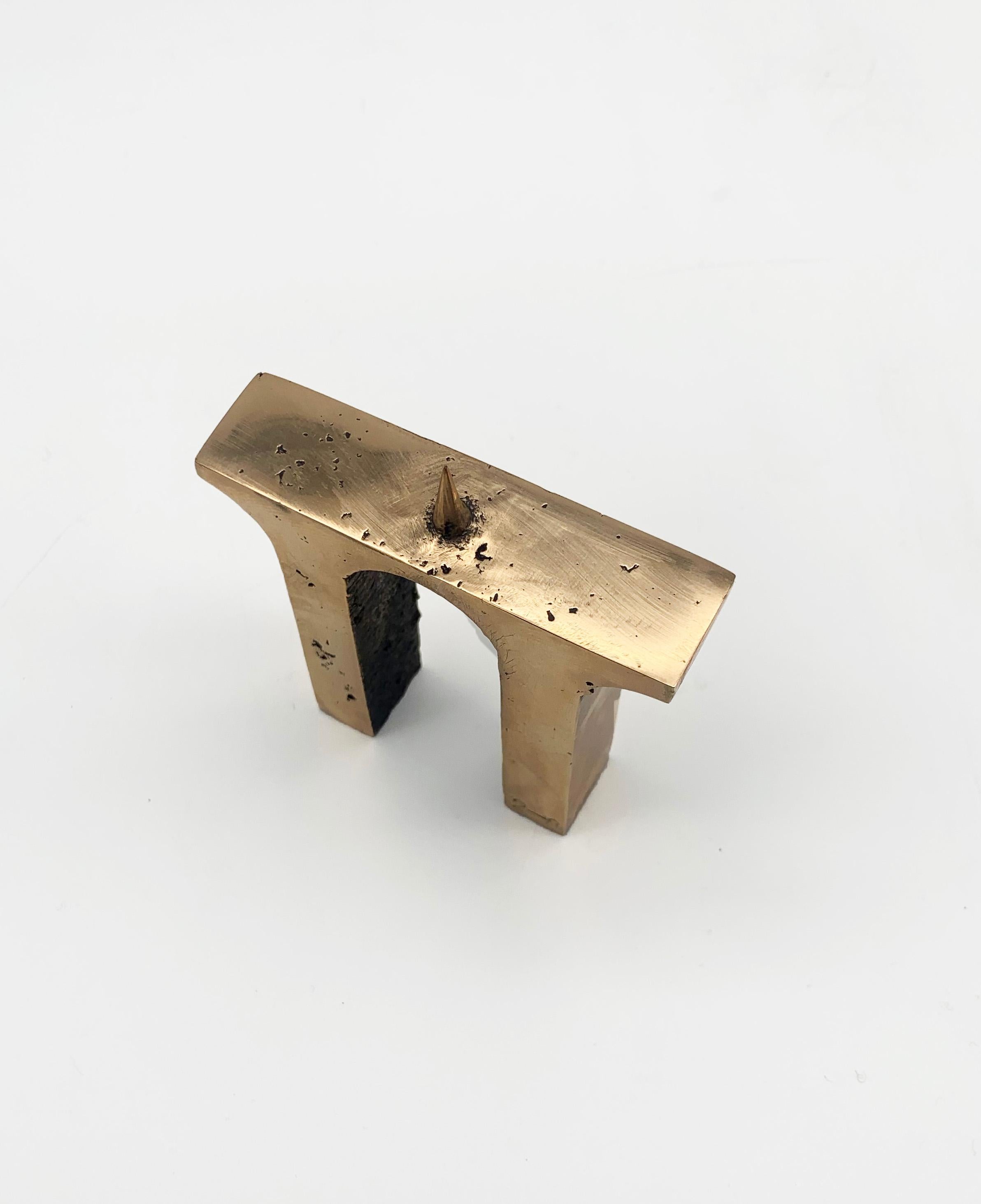 Modern Fabien Barrero Carsenat Arch Candleholder I in Bronze For Sale