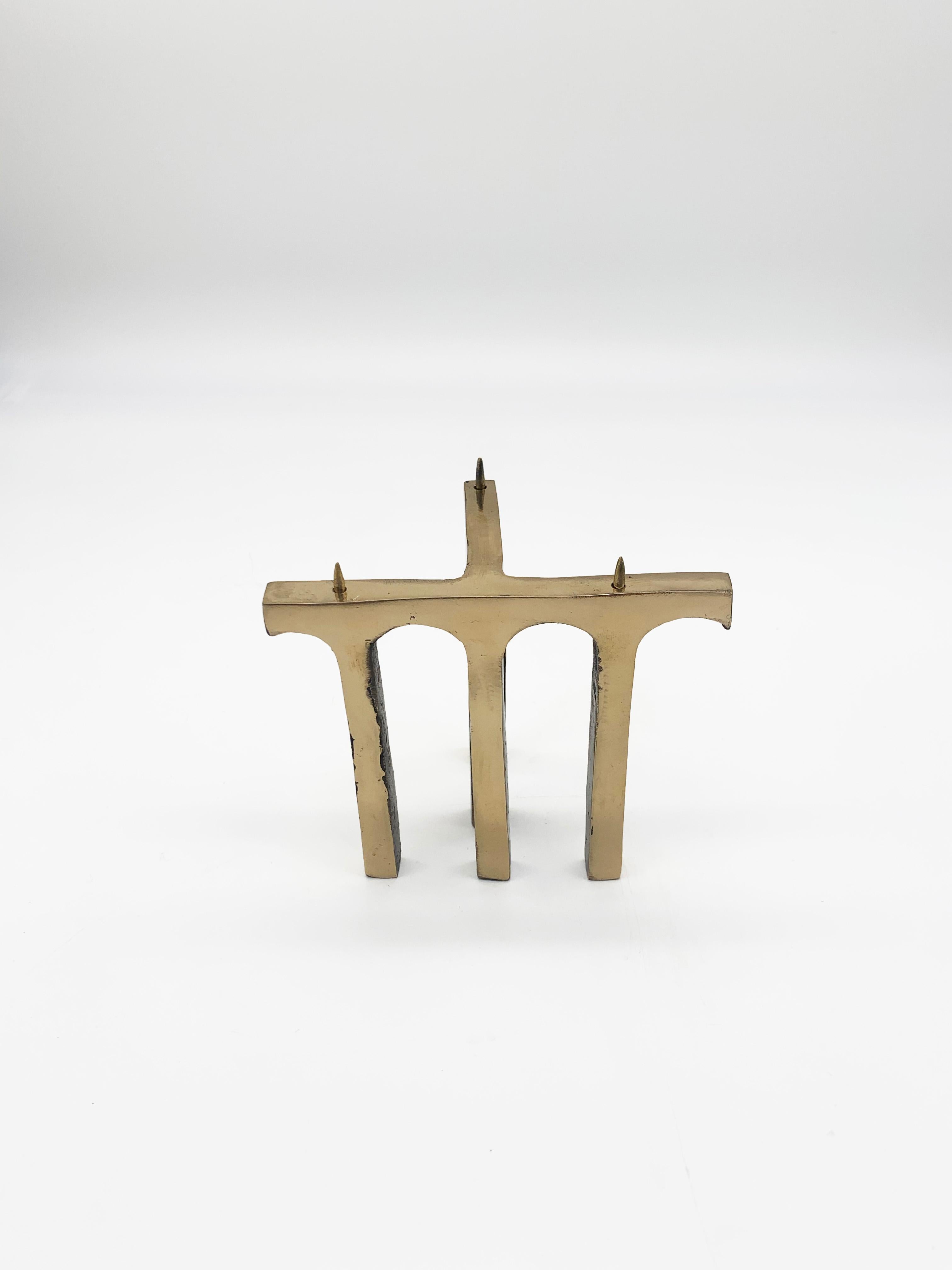Modern Fabien Barrero Carsenat Arch Candleholder III in Bronze For Sale