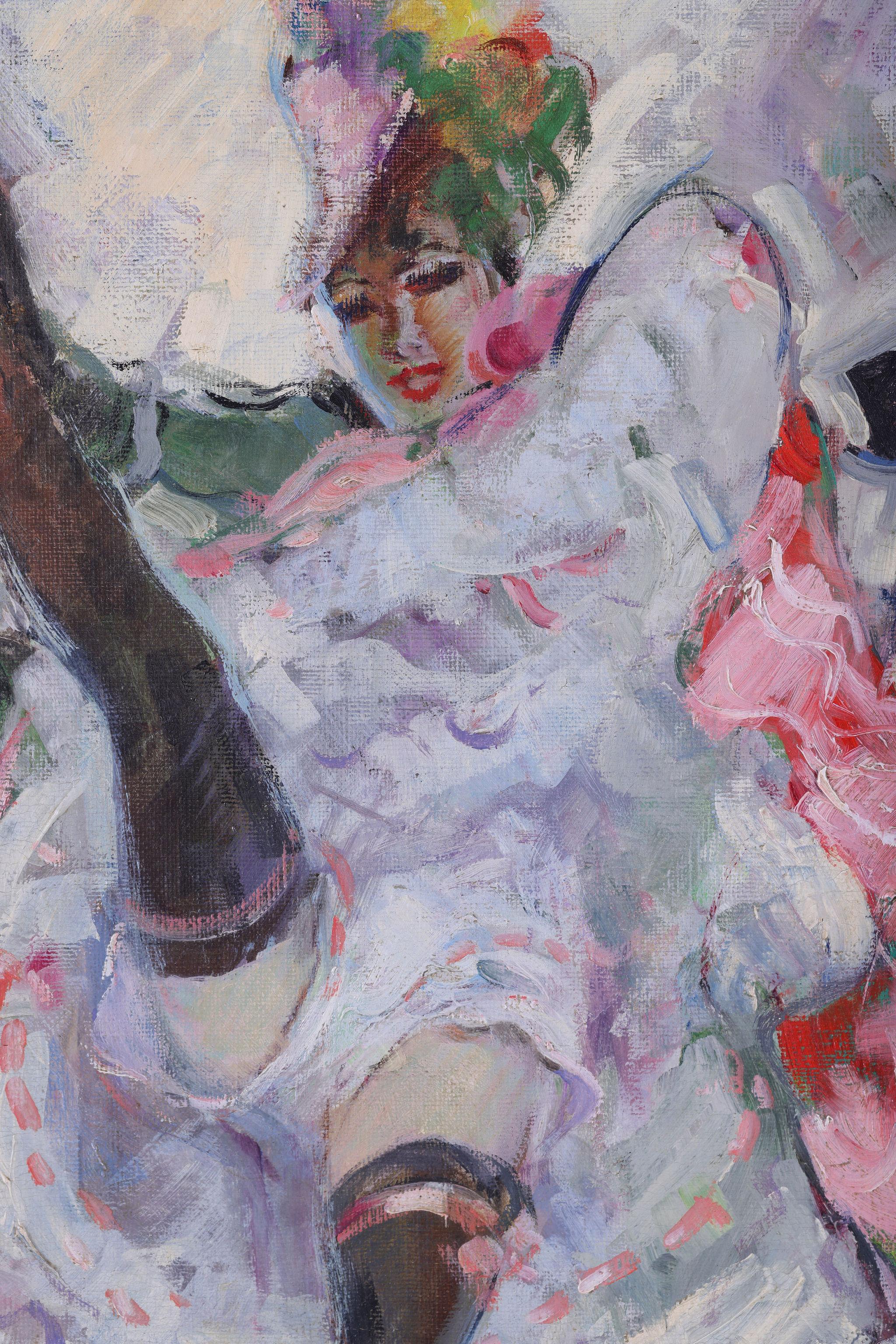 'The Can-Can Girls'. Signed F. Fabiano. Framed oil on canvas (Impressionismus), Painting, von Fabien Fabiano