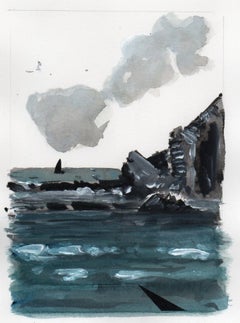 Ecueils – Aquarell, zeitgenössisches Gemälde, Meereslandschaft