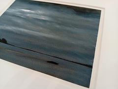 Épuisement du motif, Watercolor and Charcoal, Contemporary Marine Landscape, Sky
