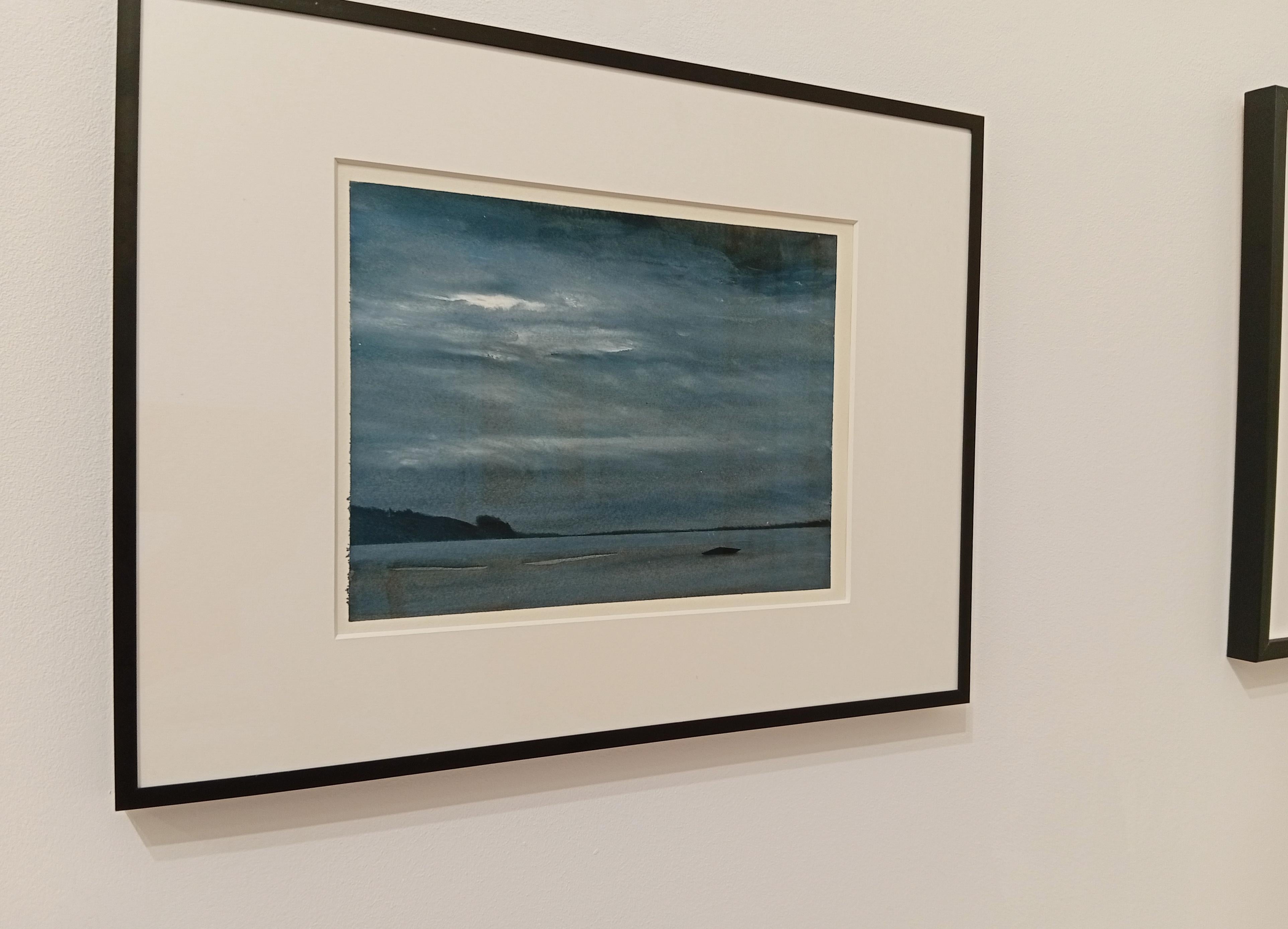 Épuisement du motif, Watercolor and Charcoal, Contemporary Marine Landscape, Sky For Sale 3