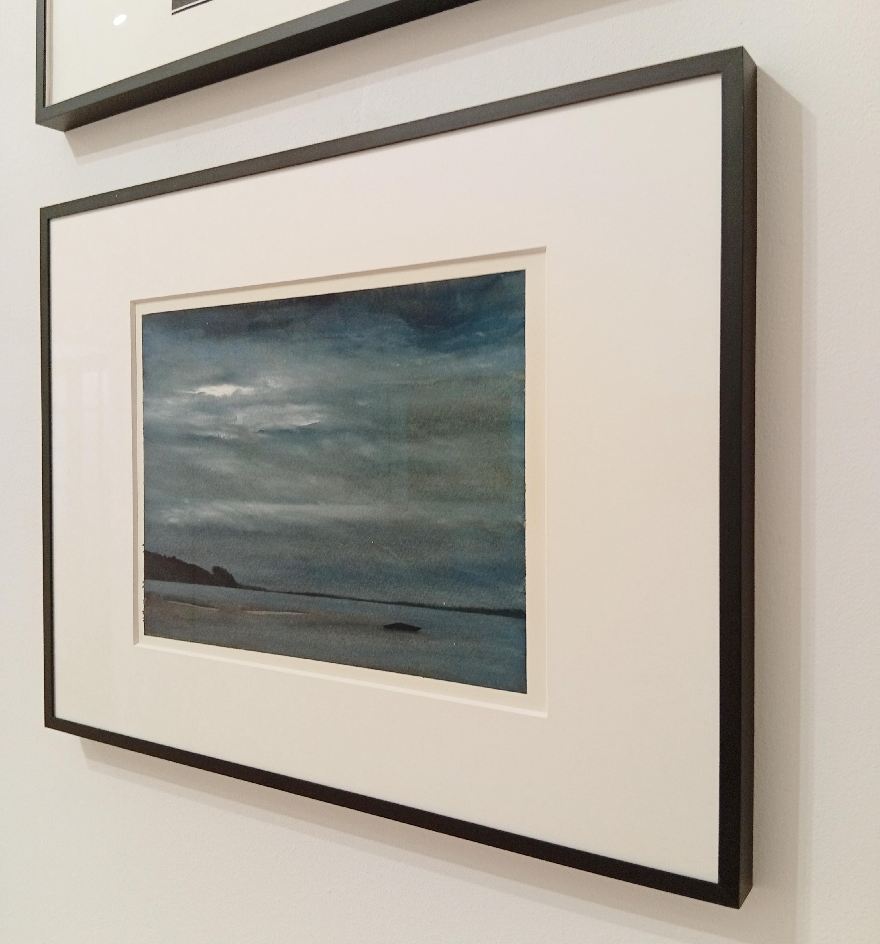 Épuisement du motif, Watercolor and Charcoal, Contemporary Marine Landscape, Sky For Sale 4