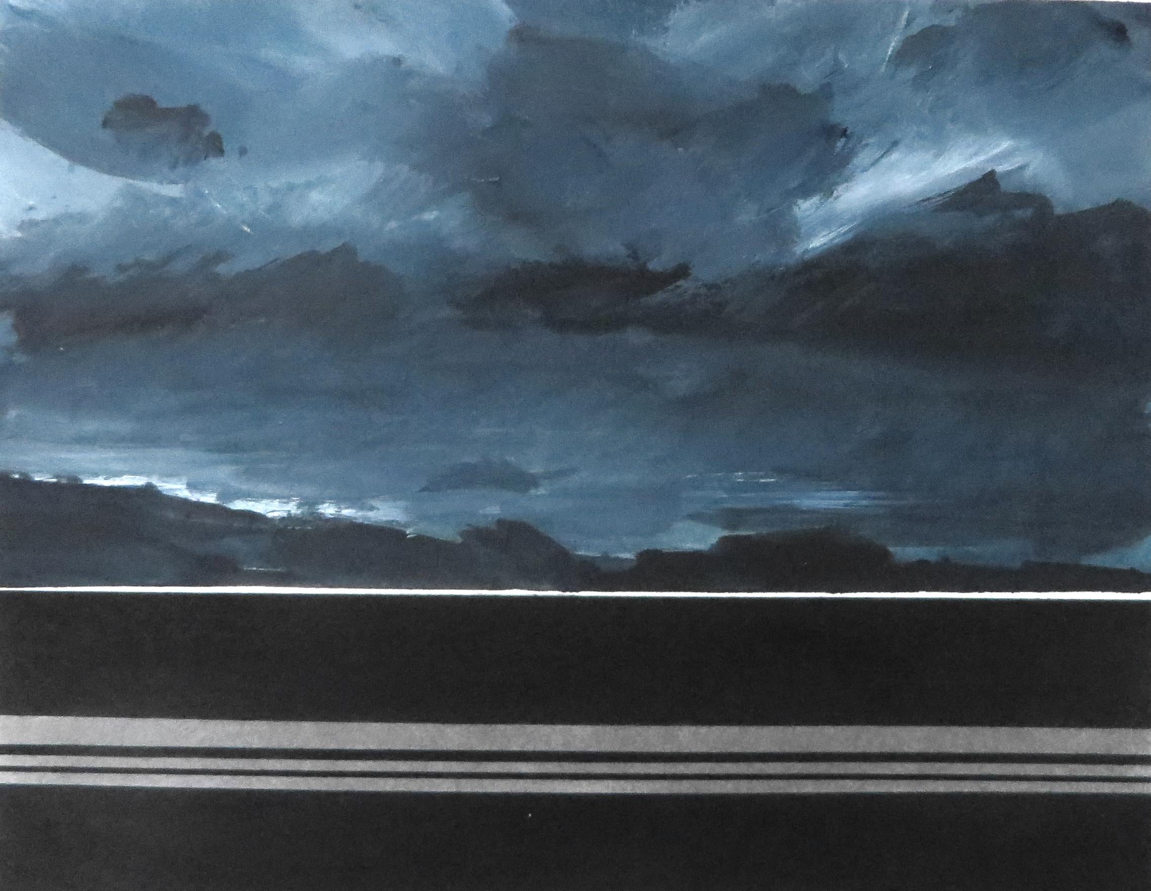 Fabien Granet Landscape Painting - Horizon - Painting, Watercolour, Sea Coast Landscape, Britany