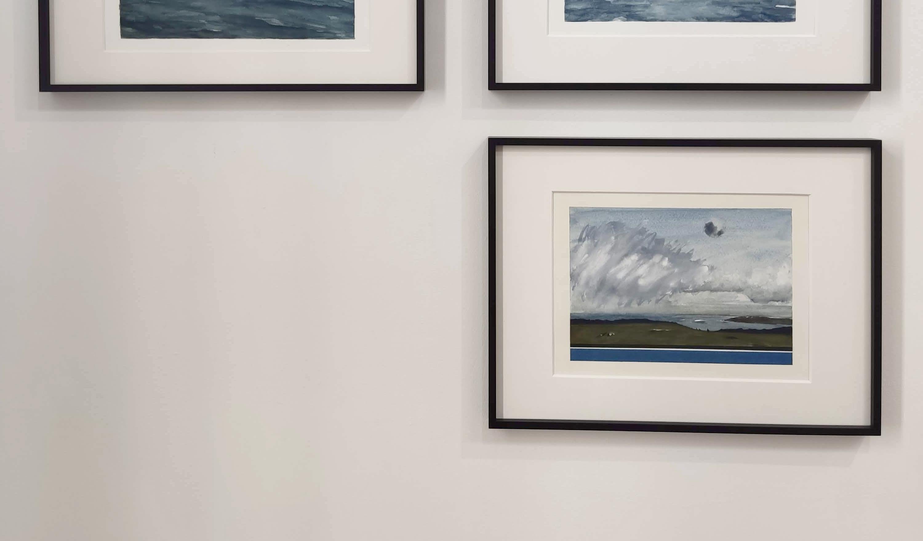 Paysage de la côte mer, aquarelle originale, pastel, gouache, Britany - Impressionnisme Painting par Fabien Granet