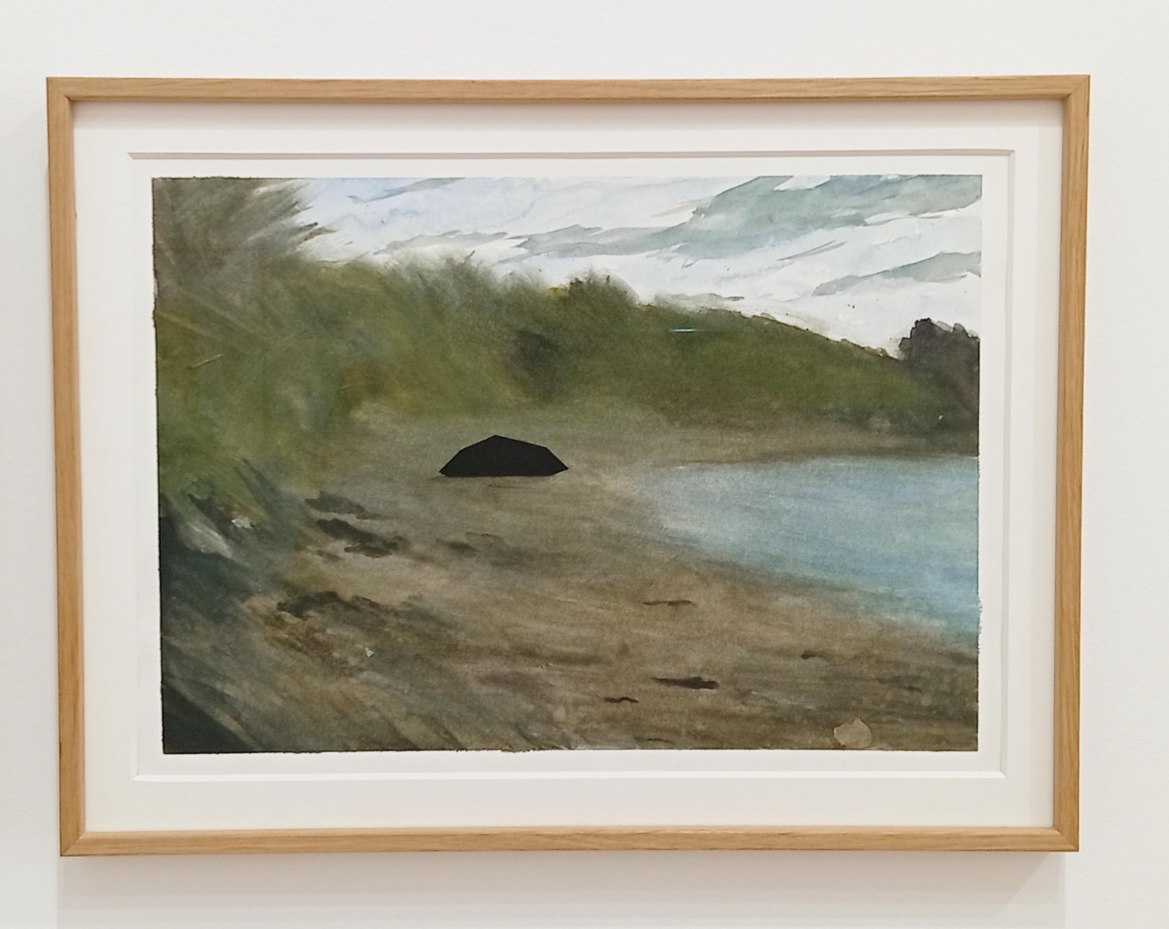 Peinture de paysage à l'aquarelle et au fusain, œuvre d'art contemporaine de la nature française en vente 3