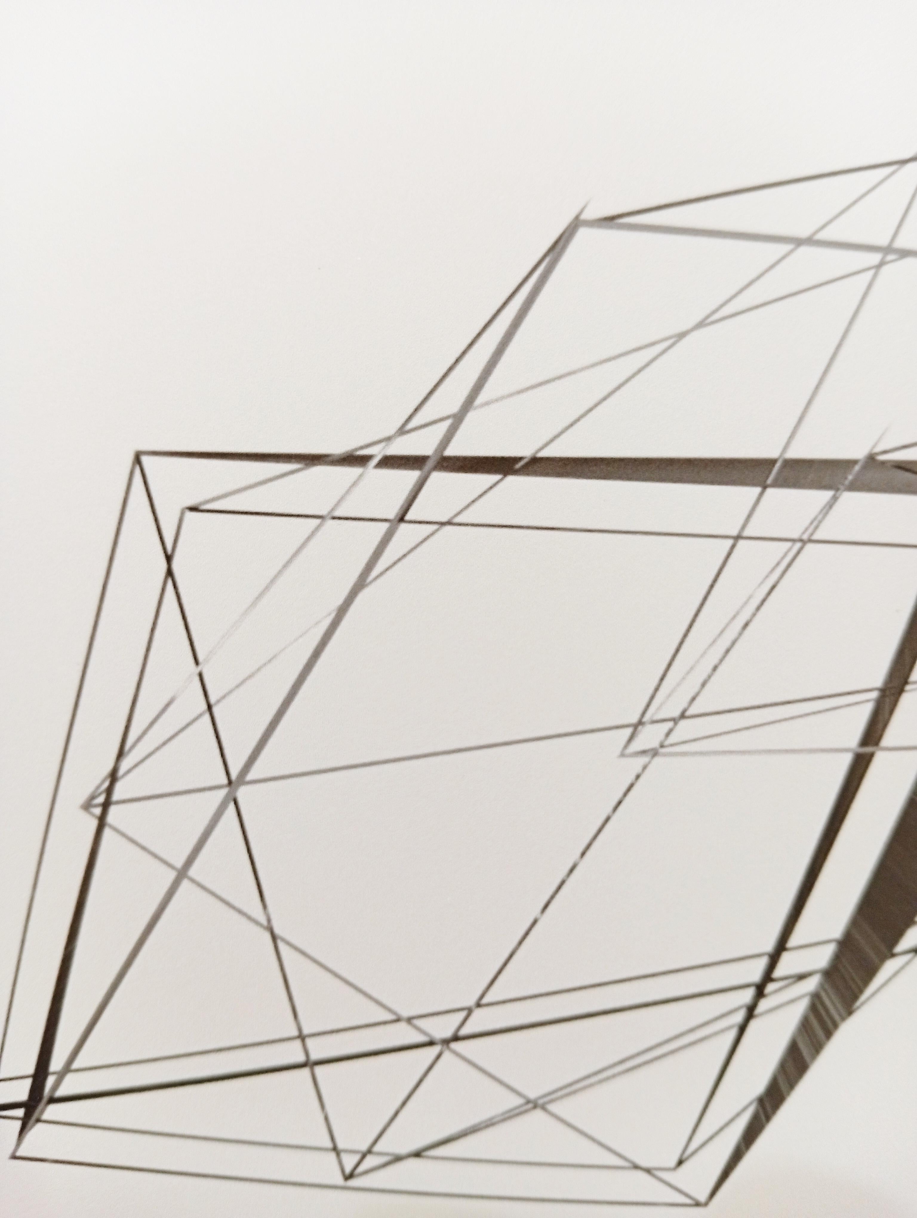 Contemporary Architectural Composition, Minimal Geometric Lines - Gray Abstract Print by Fabien Granet