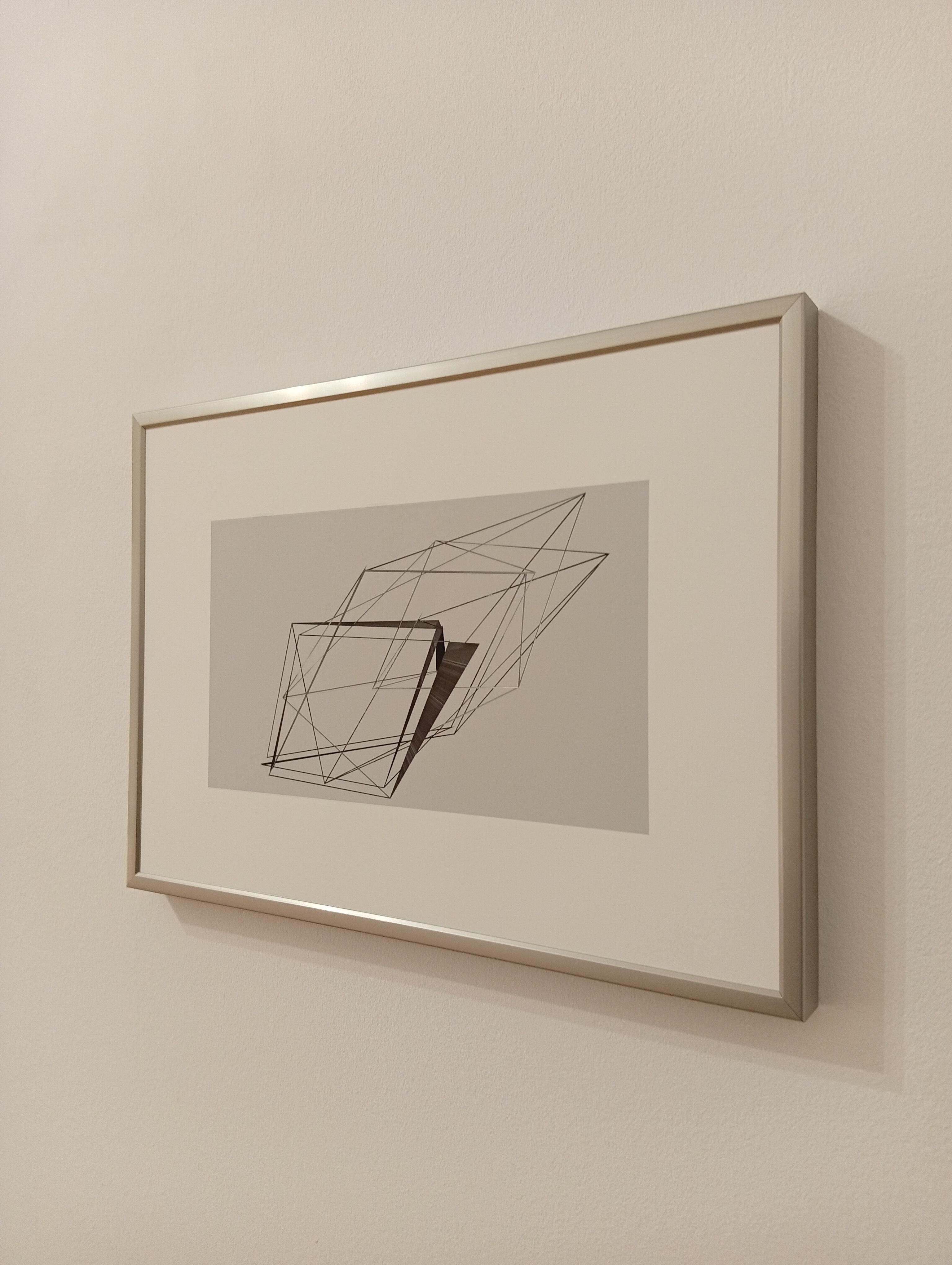 Contemporary Architectural Composition, Minimal Geometric Lines For Sale 1