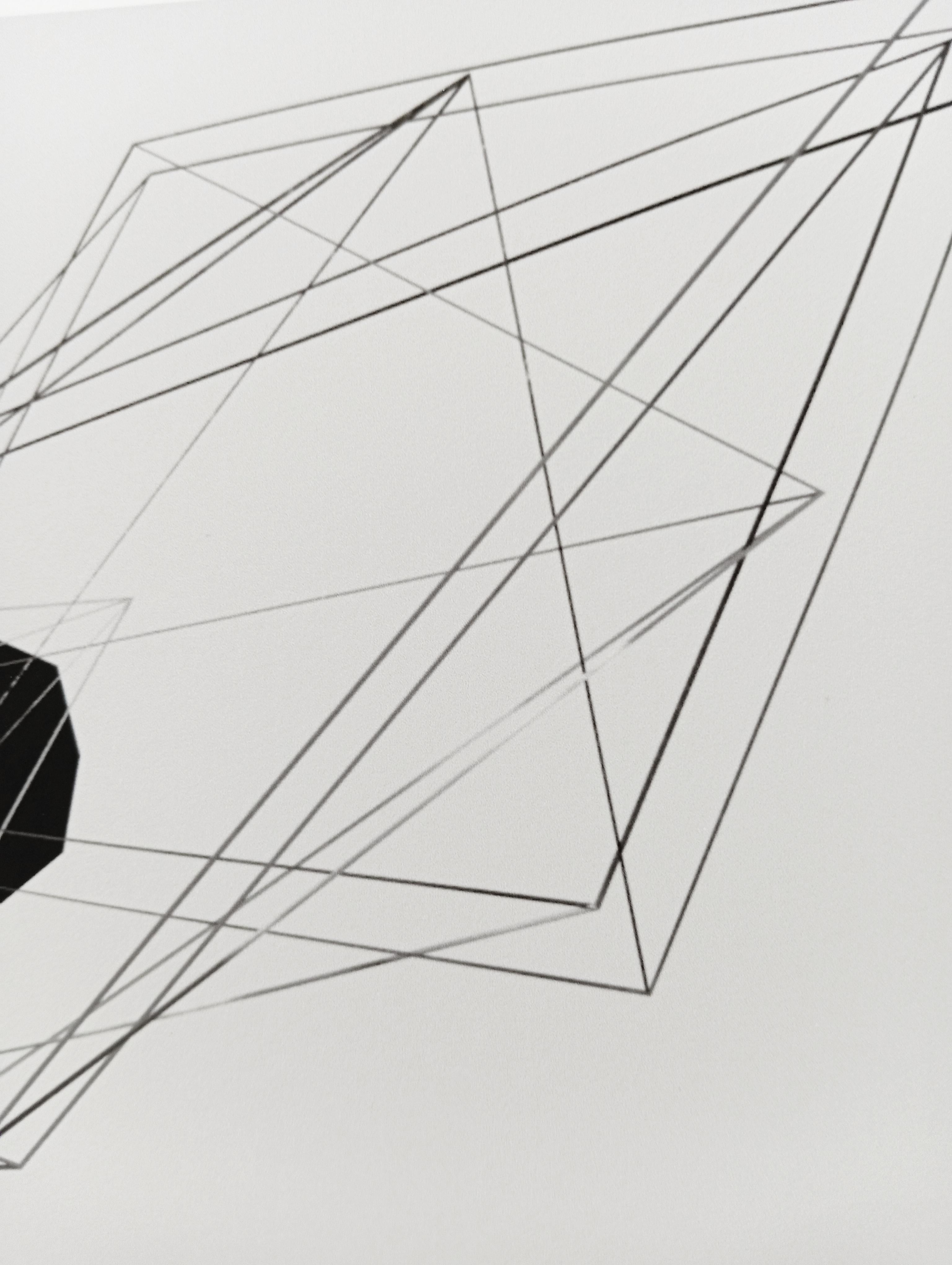 Shift Scape, Contemporary Architectural Composition, Minimal Geometric Lines - Gray Abstract Print by Fabien Granet