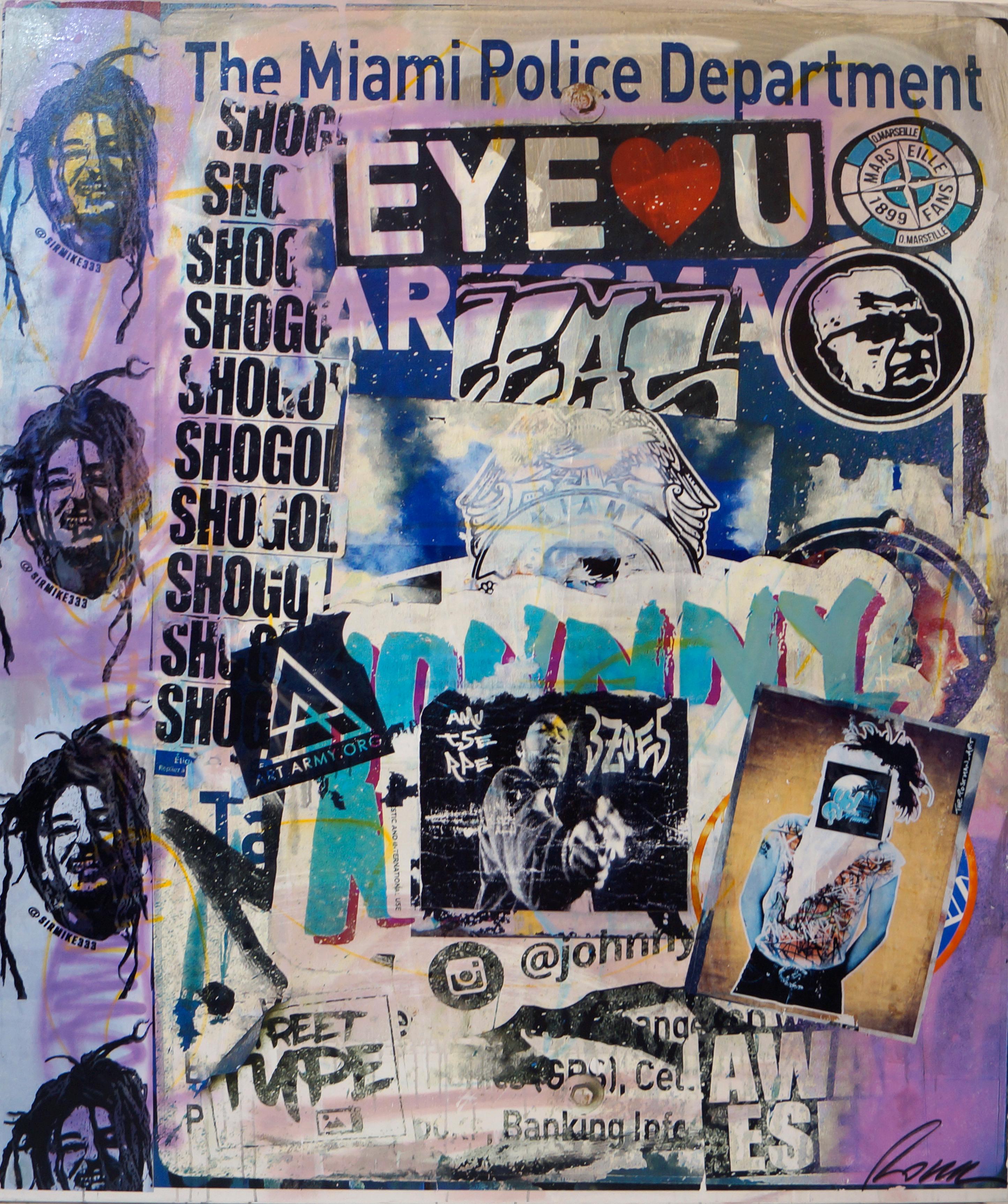 Fabien Rocca Figurative Painting - Eye Love U - Graffiti