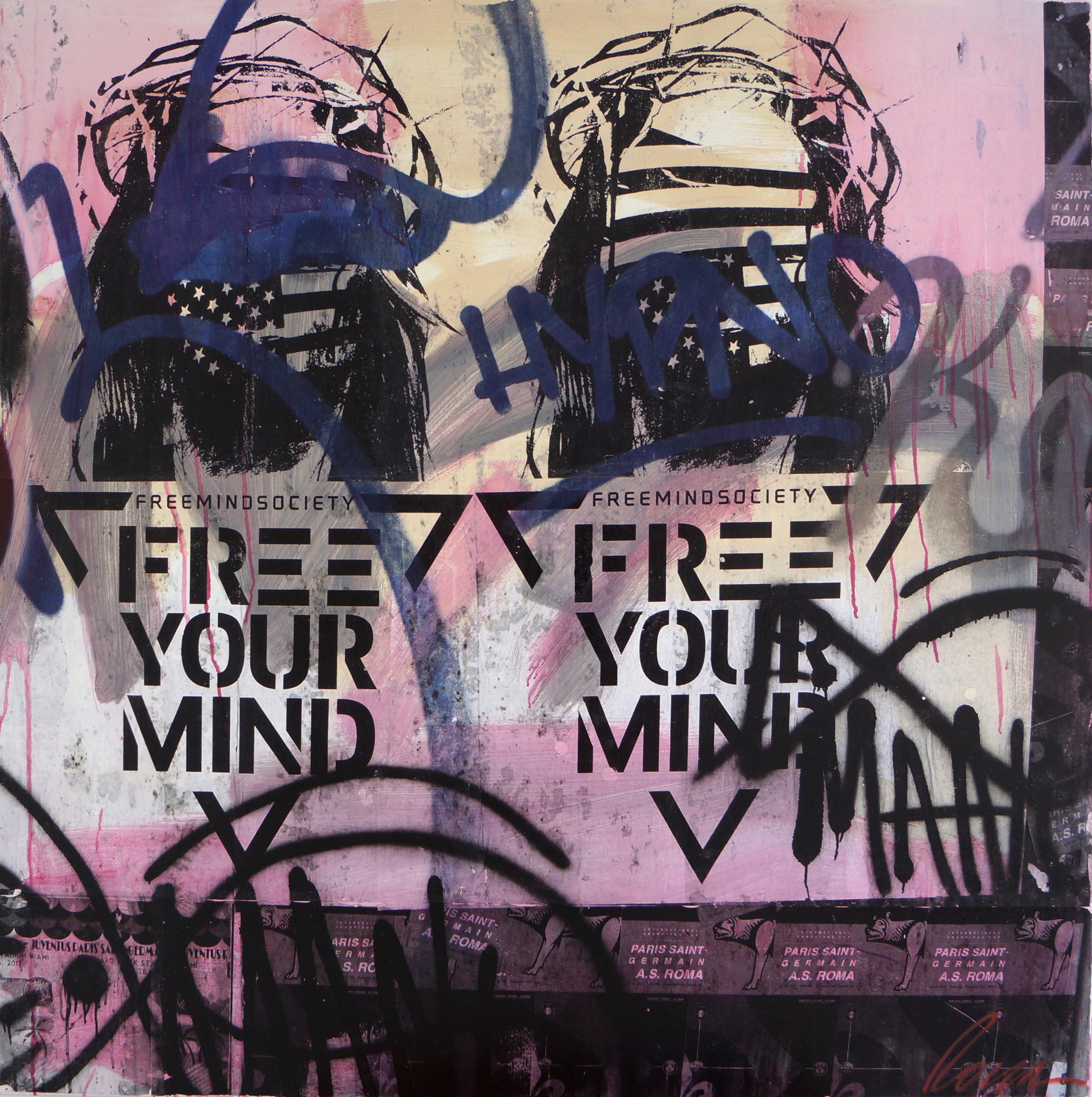 Fabien Rocca Figurative Painting - Free Your Mind - Graffiti