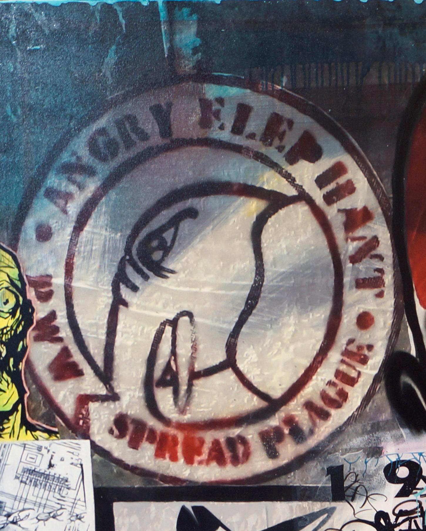 Estratto di teschio - Graffiti - Mixed Media Art Street Art di Fabien Rocca