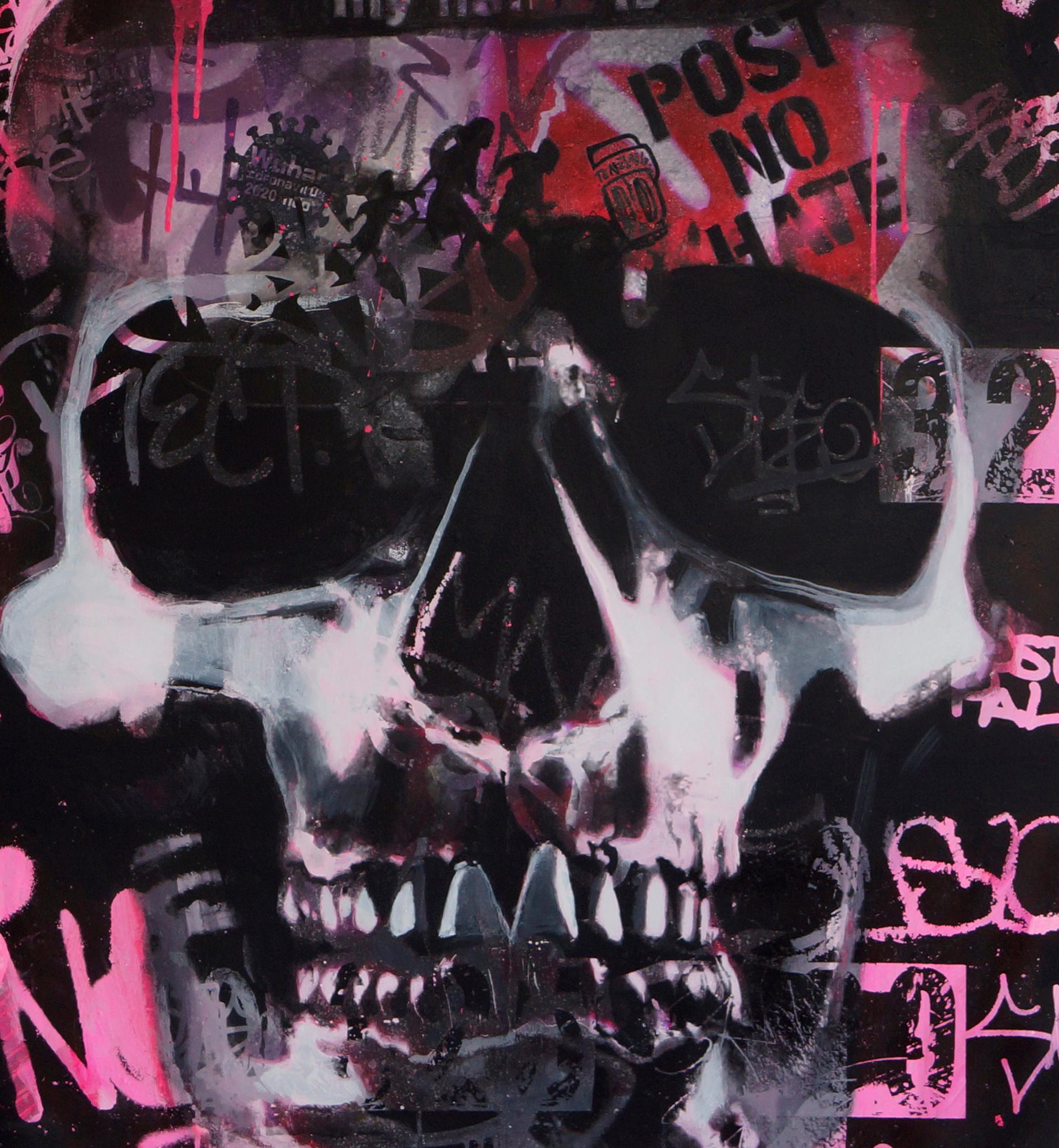 Post No Hate - Skull Street Art & Graffiti  3
