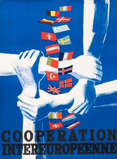 "Cooperation Intereuropeenne" Marshall Plan Postwar Political Original Poster