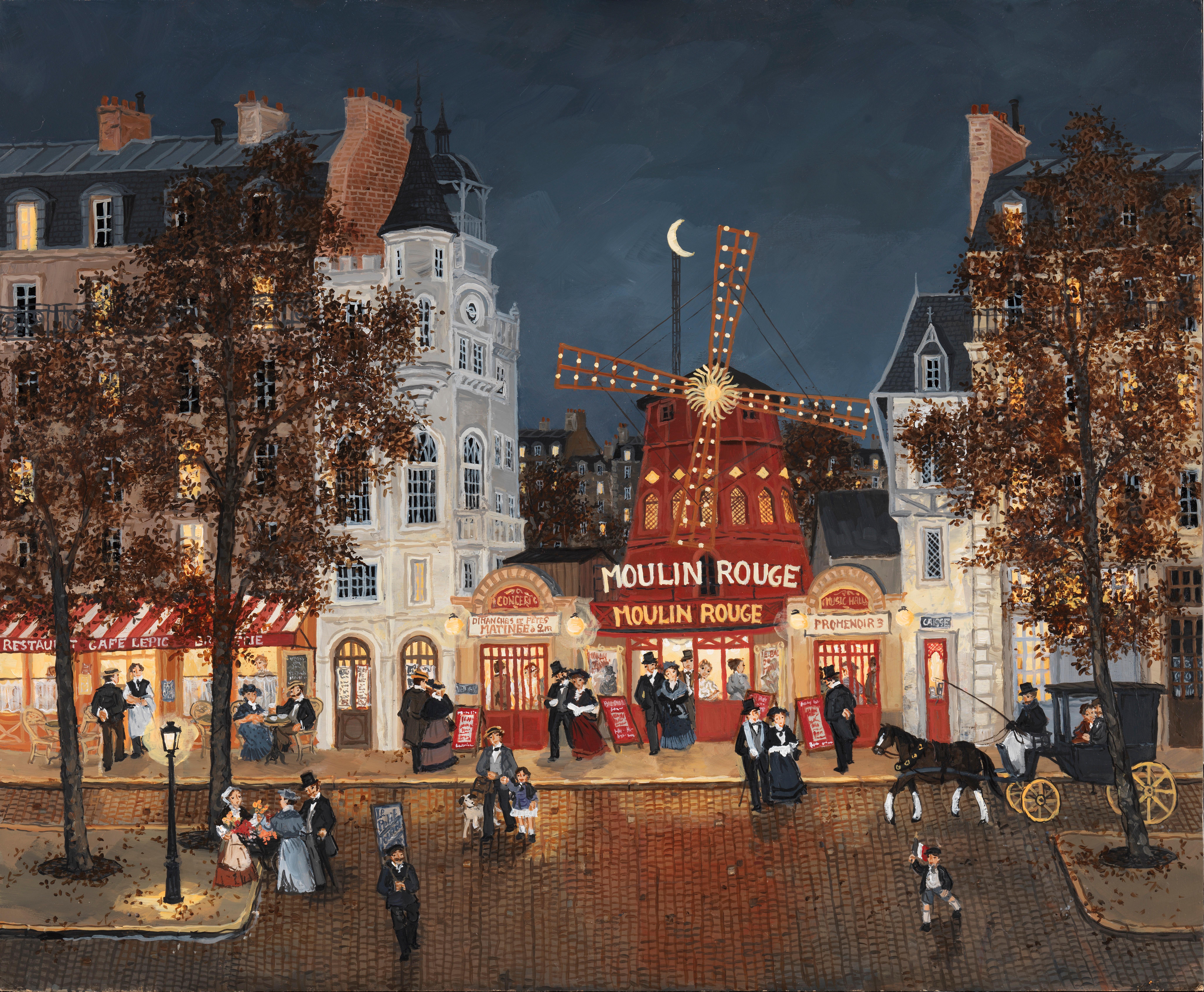 Fabienne Delacroix Figurative Painting - Au Moulin Rouge