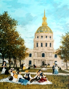Avenue de Breteuil, acrylic painting on board