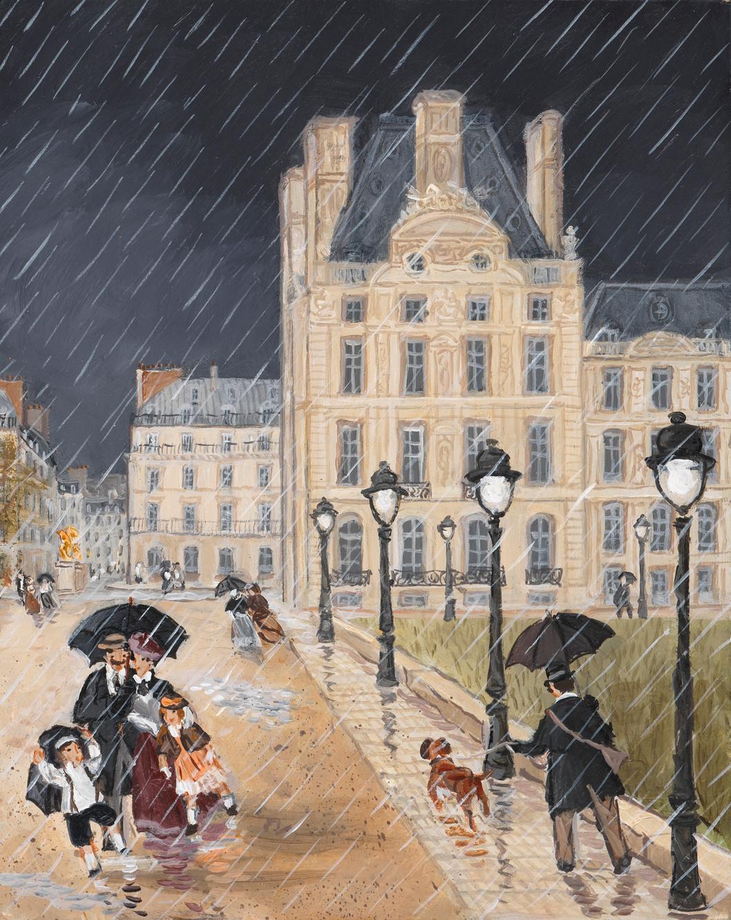 Averse sur le Pavillon Marsan