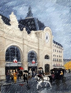 La Gare d'Orsay, acrylic painting on board