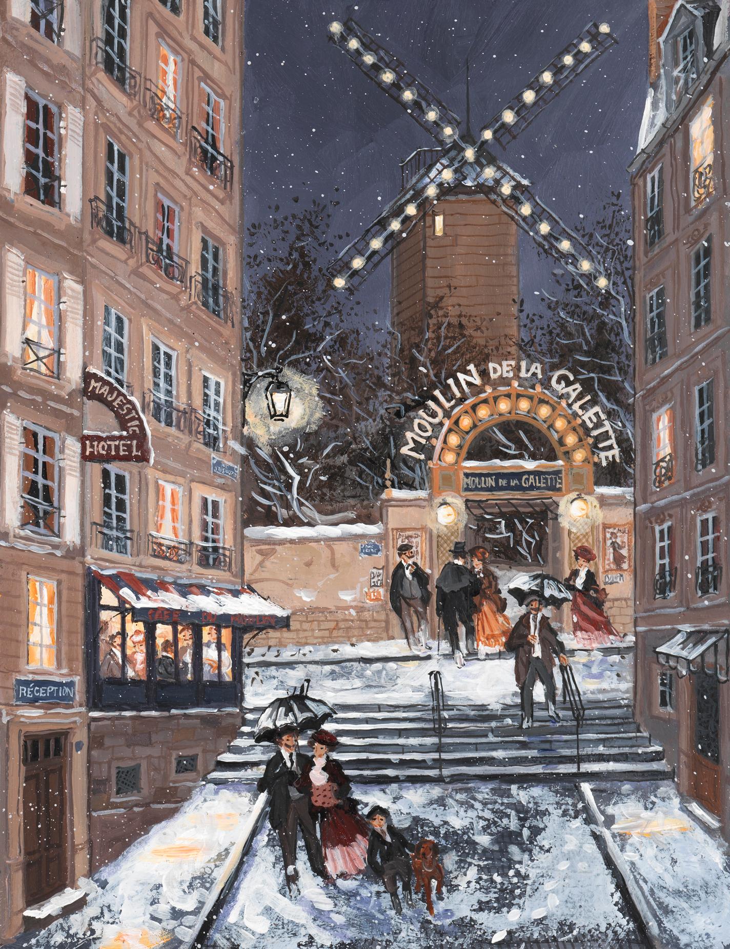 le moulin de la galette sous la neige
