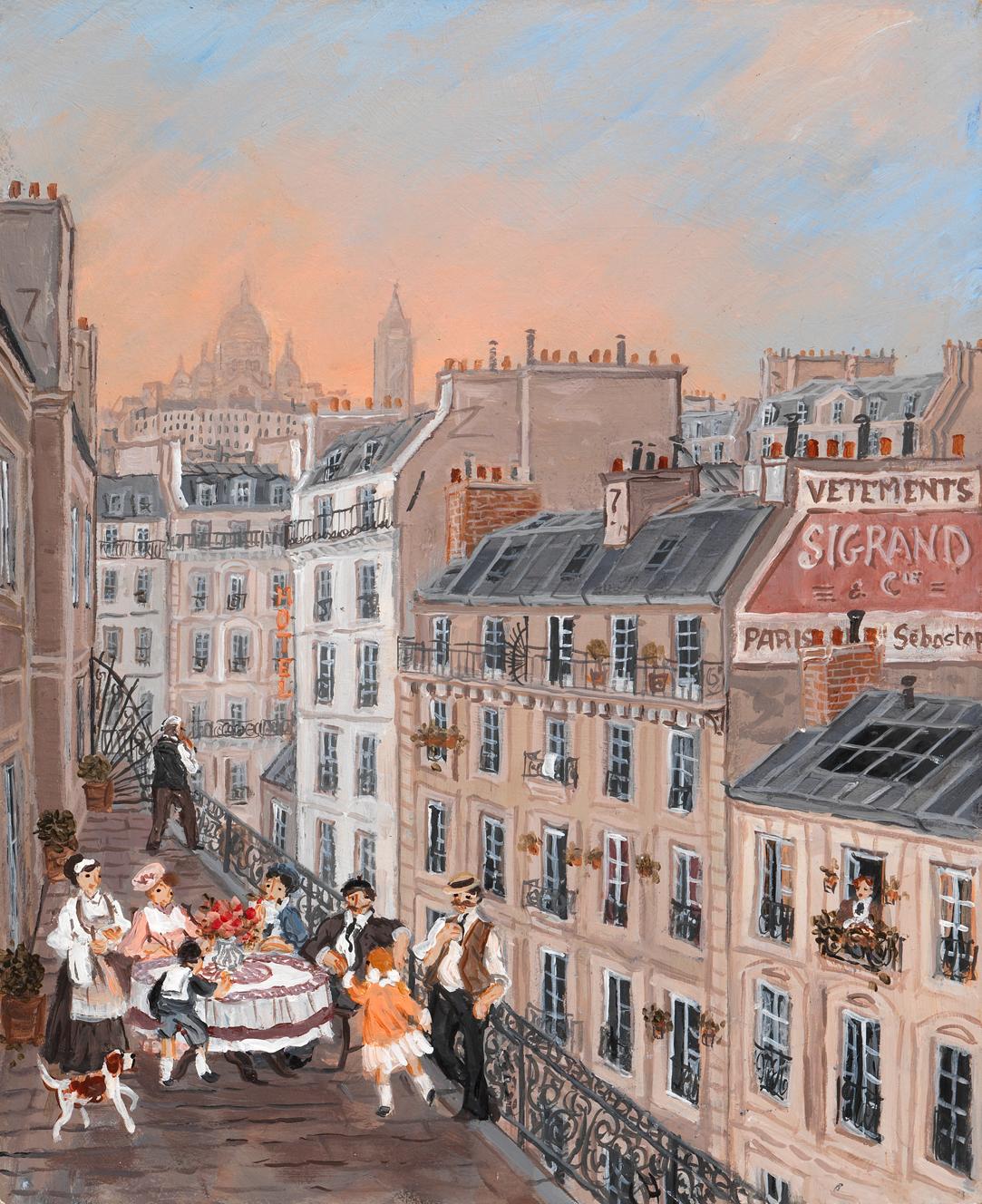 Fabienne Delacroix Landscape Painting – Montmartre par temps clair