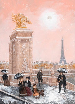 Premiere neige sur le Pont Alexandre III