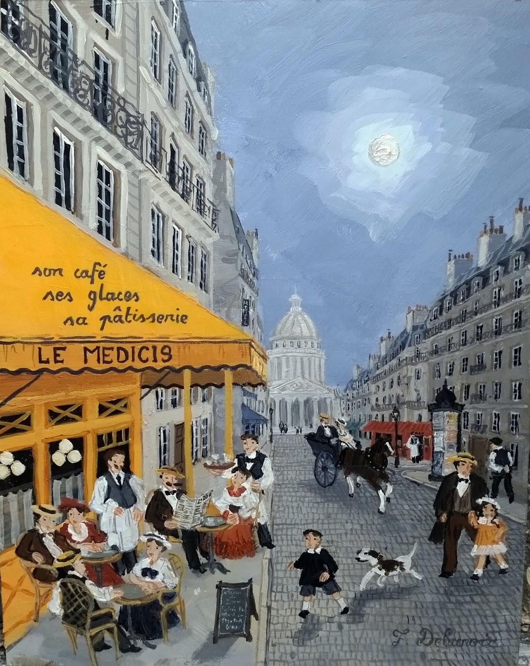 Rue Soufflot - Painting by Fabienne Delacroix