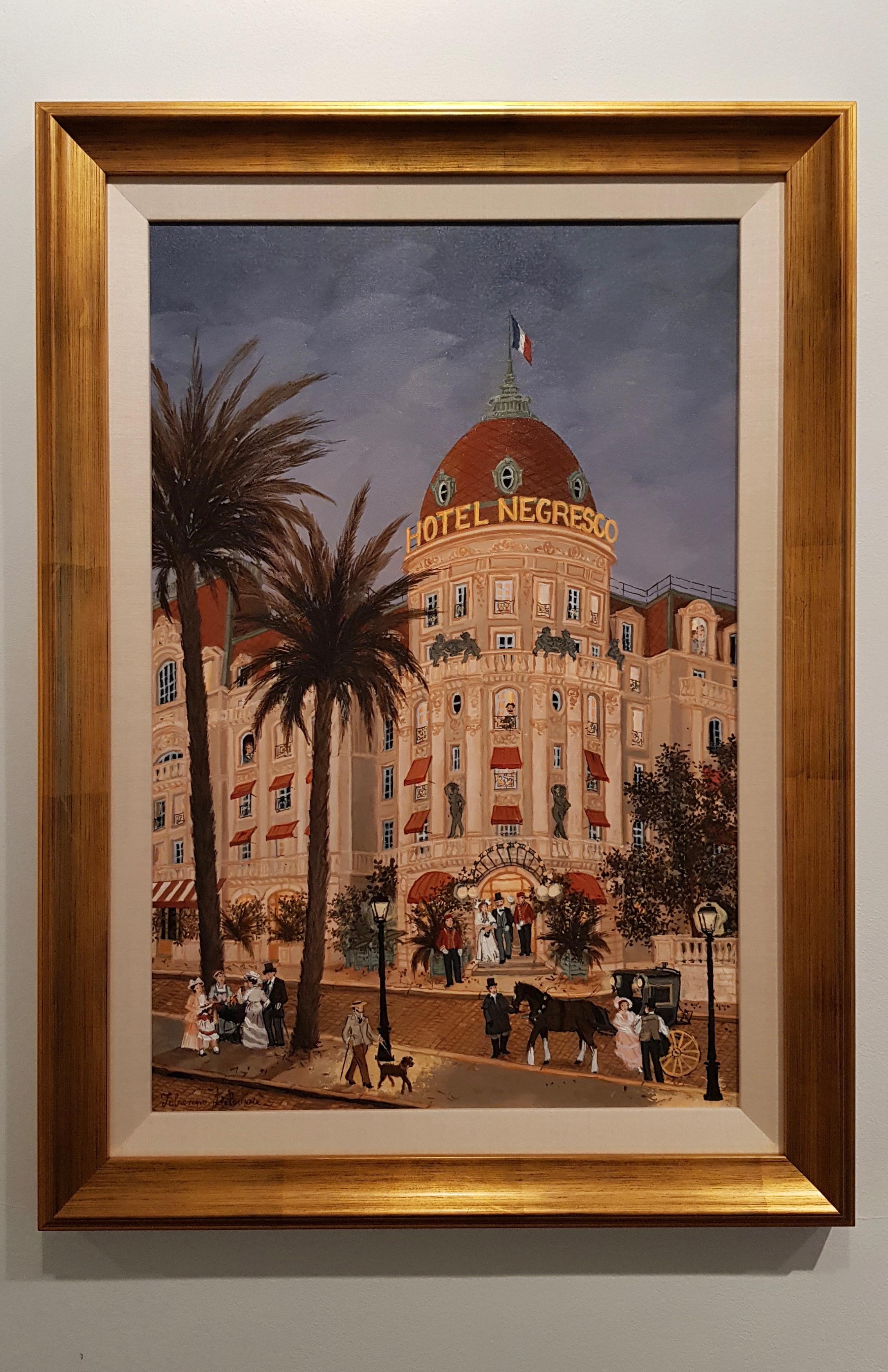 Soirée d'été à Nice  - Painting by Fabienne Delacroix