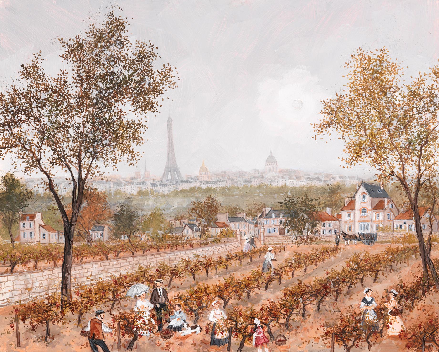 Vignes à Suresnes - Painting by Fabienne Delacroix