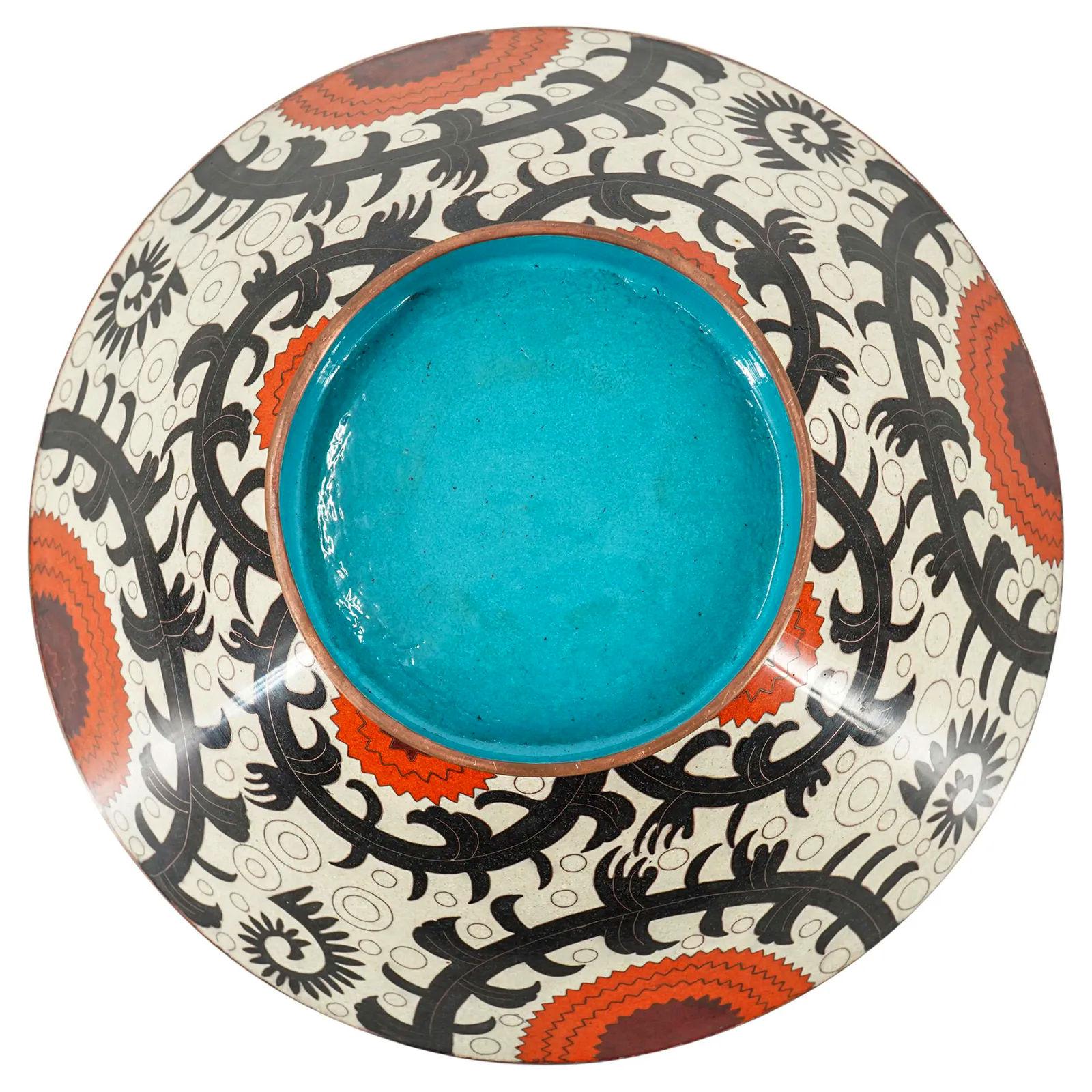 French Fabienne Jouvin Cloisonne Enamel Bowl and Jar Set