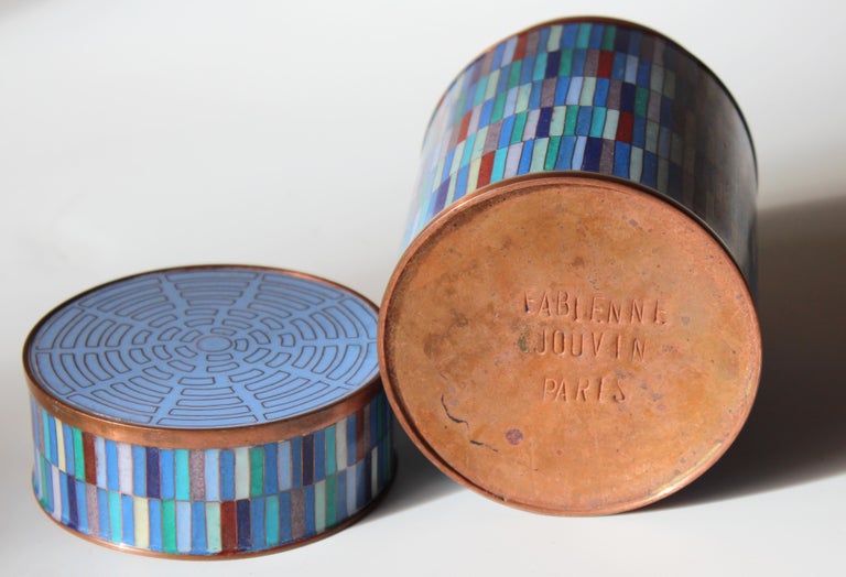 Fabienne Jouvin Cloisonne Vintage Paris French Studio MCM Canister Jar