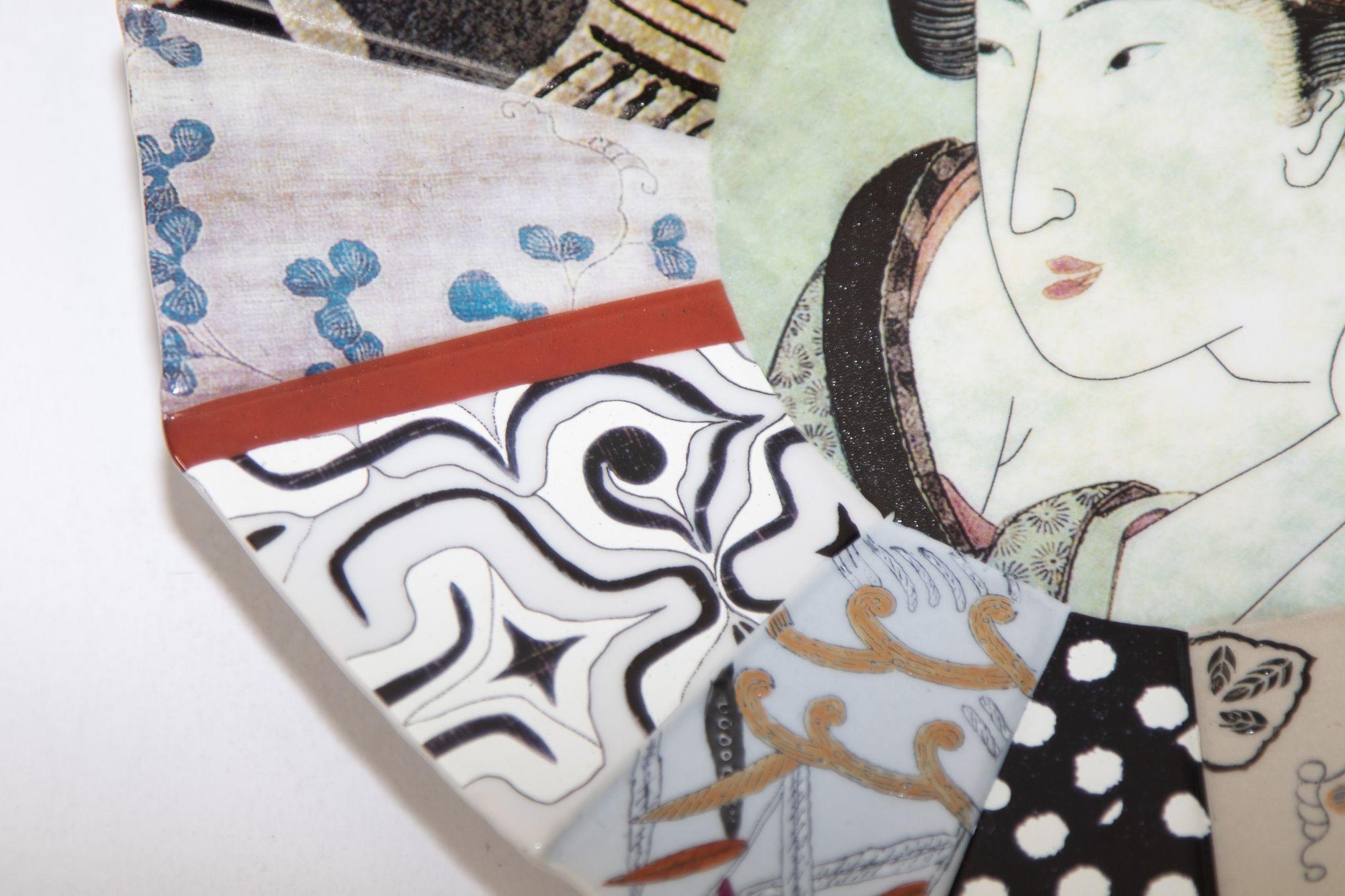 Chinois Assiettes murales en porcelaine asiatique japonaise Imari Fabienne Jouvin, années 1990 en vente