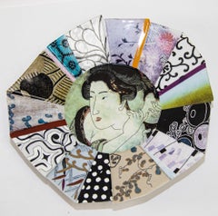 Assiettes murales en porcelaine asiatique japonaise Imari Fabienne Jouvin, années 1990