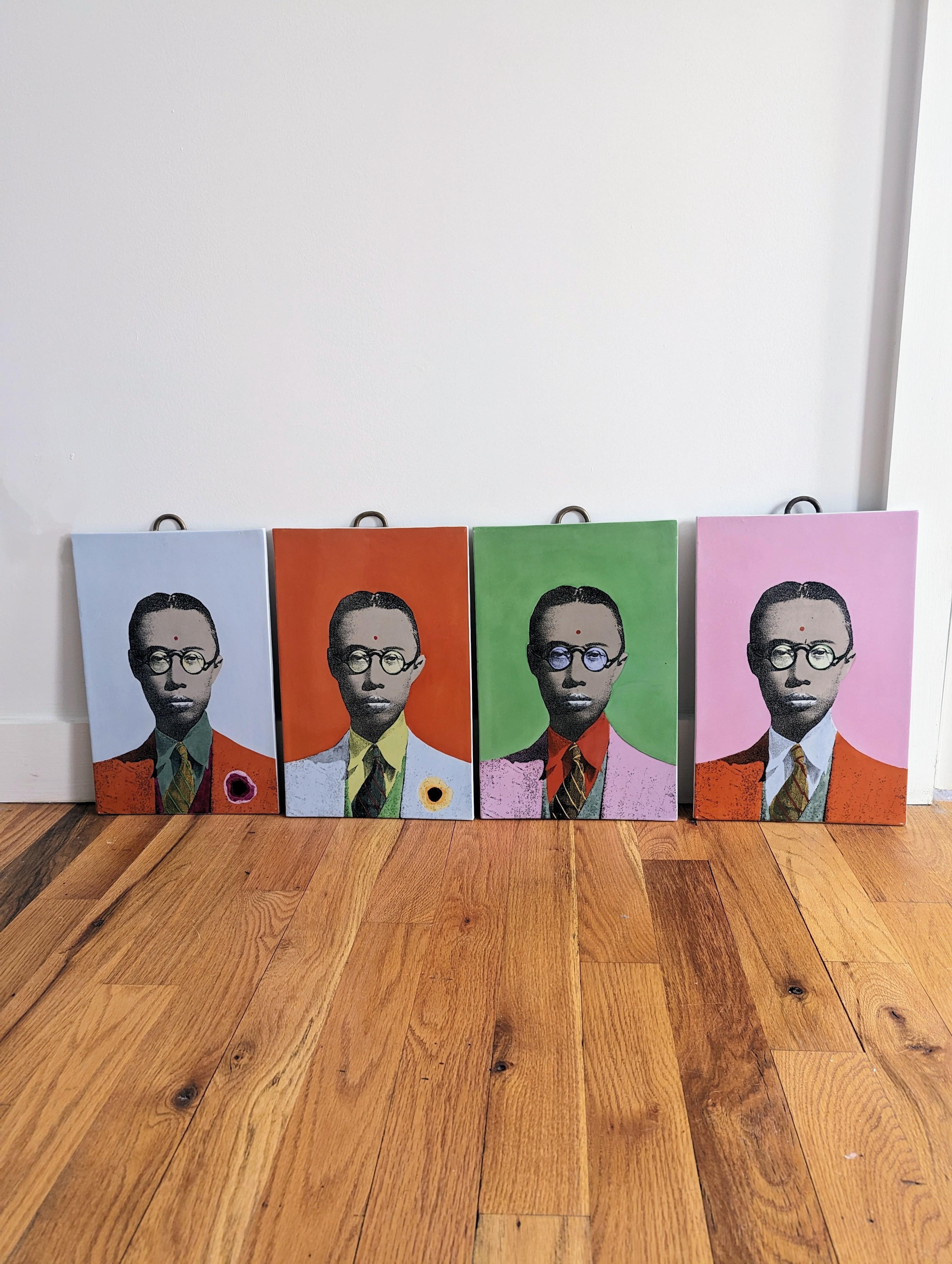 Fabienne Jouvin Pop Art Pu Yi Wall Tile Art (pair) For Sale 6
