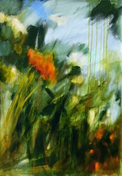 Autumn in the garden - floral abstract, Painting, Acrylic on Canvas
