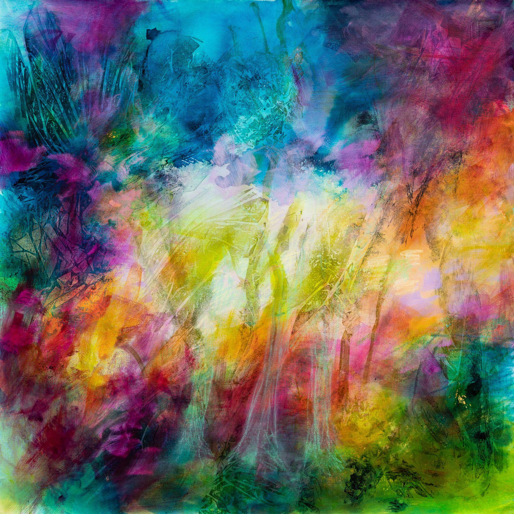 Fabienne Monestier Blue Forest Colorful Abstract Landscape