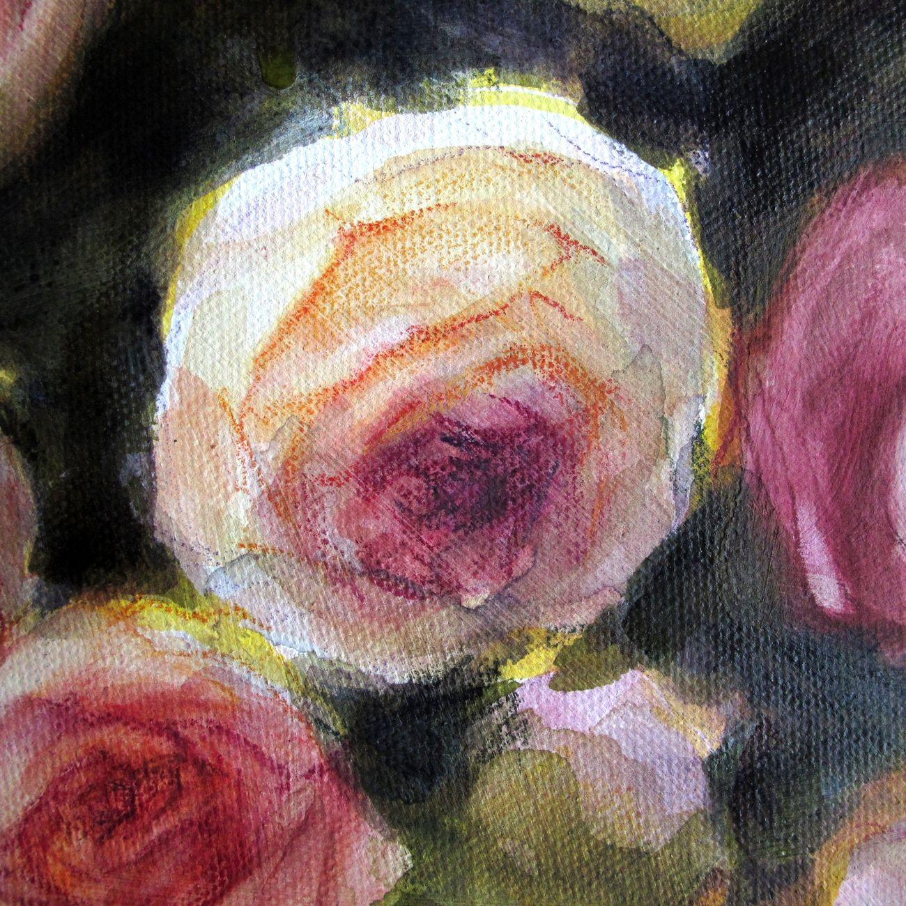 Bunch of roses, Painting, Acrylic on Canvas 1