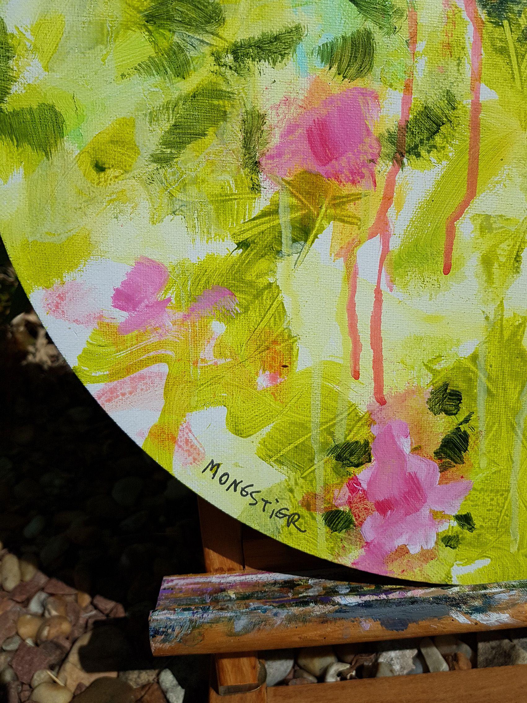 acrylic round canvas painting
