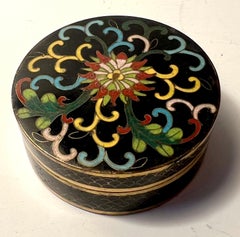 Fabienne Paris Cloisonne Box with Florals, vivid ca .1980s