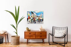 A La Rue - Original Abstract Color Drenched Figurative Protest Inspired Artwork