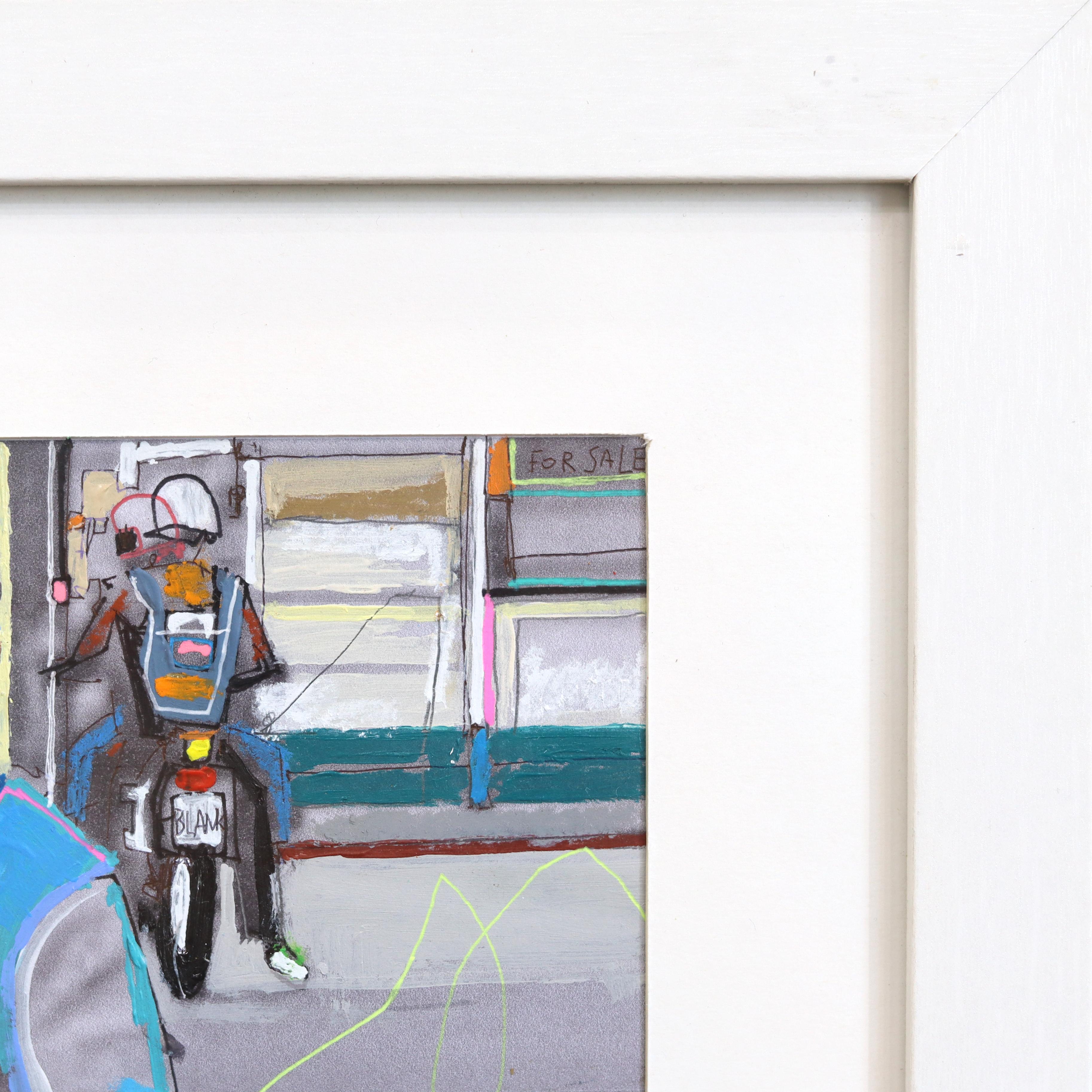 AI ist kein Scheiß für mich  - Original farbenfrohe schrullige figurative Mixed Media Kunstwerk im Angebot 2