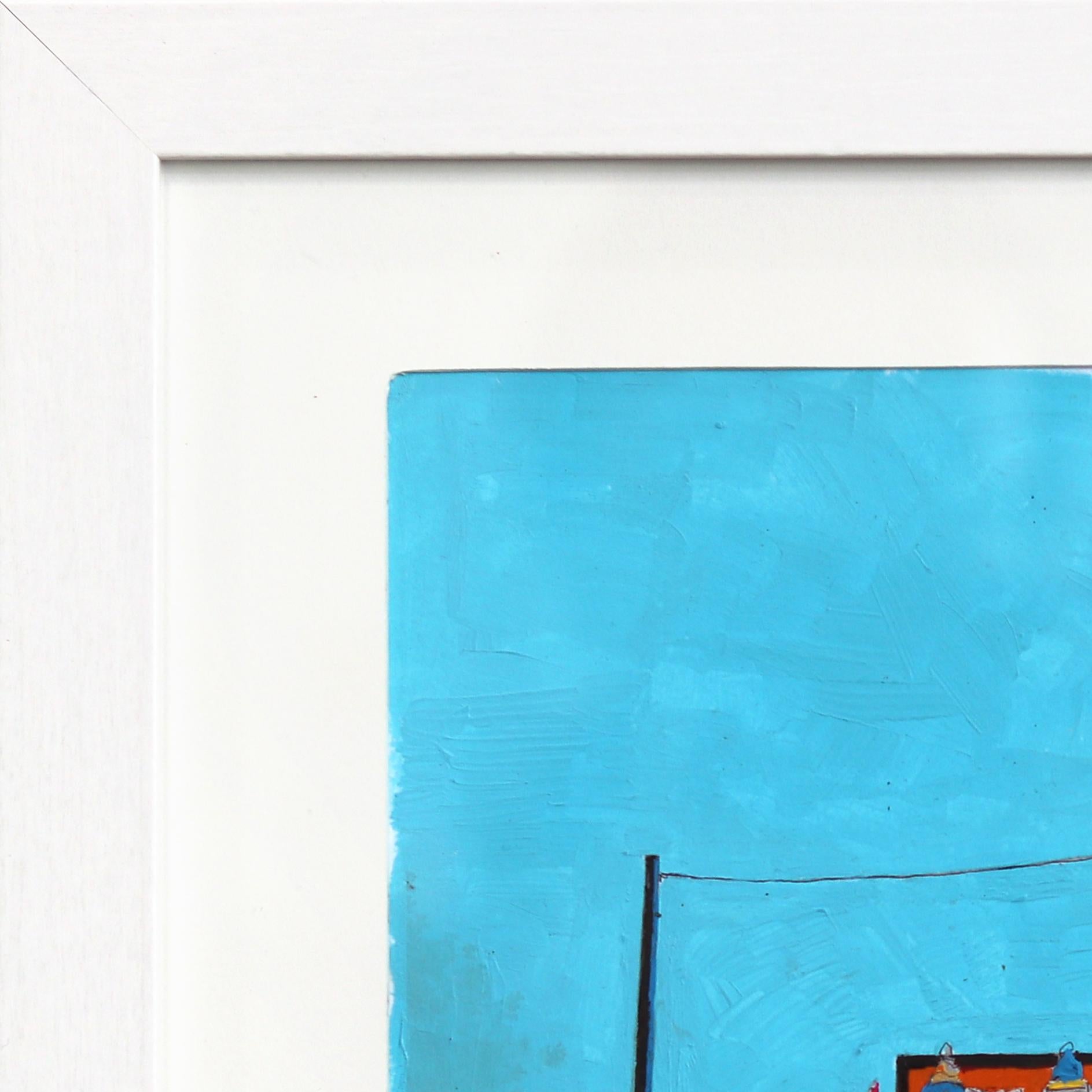 Autobody, Torrance - Original lebhaftes, farbenfrohes urbanes Stillleben mit blauem Himmelskunstwerk (Pop-Art), Painting, von Fabio Coruzzi