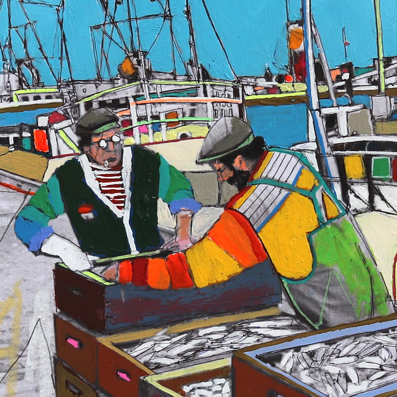 Belonging to the Sea - Original farbenfrohes energetisches figuratives Landschaftskunstwerk im Angebot 3