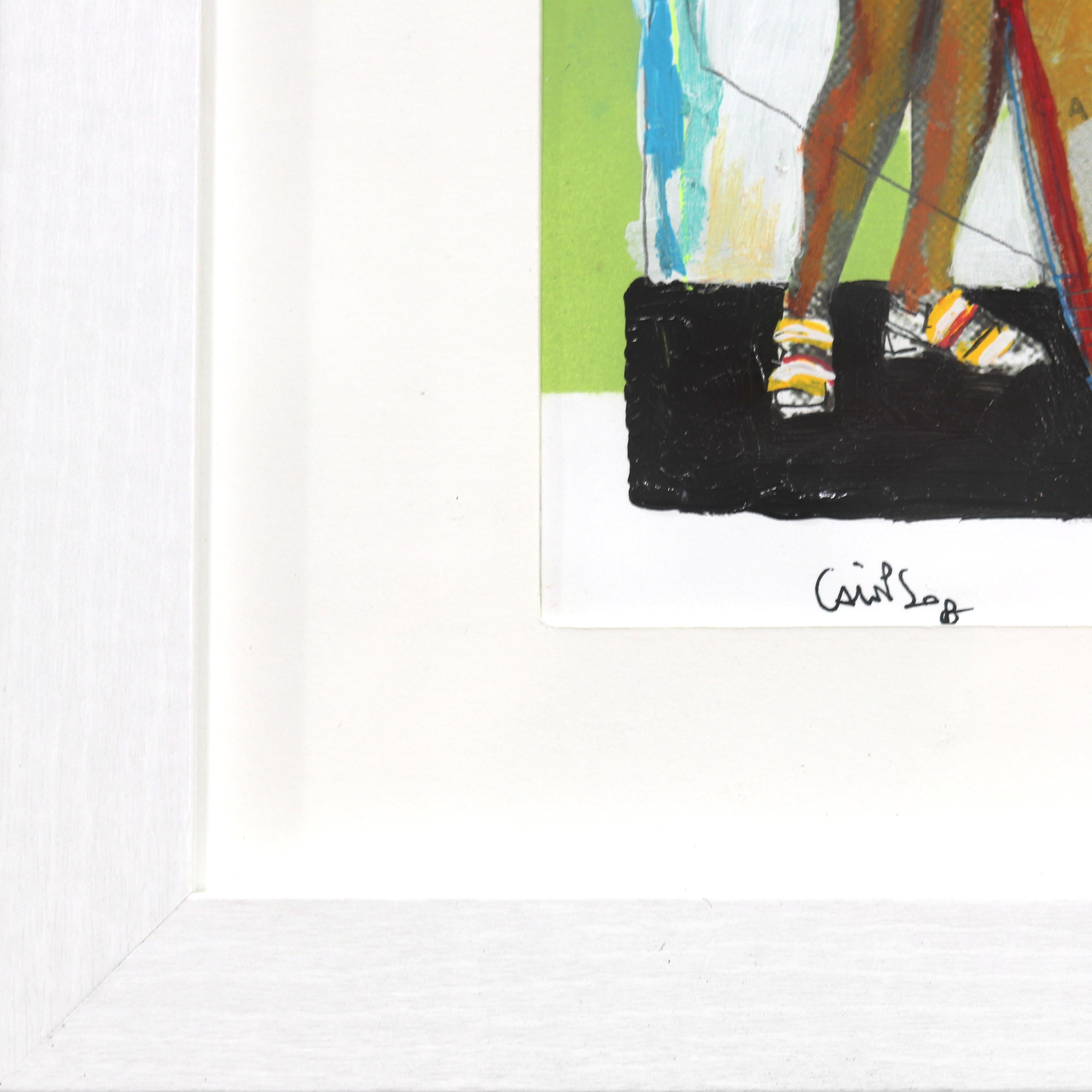 Calipso #2 - Colorful Original Figurative Painting on Paper For Sale 2