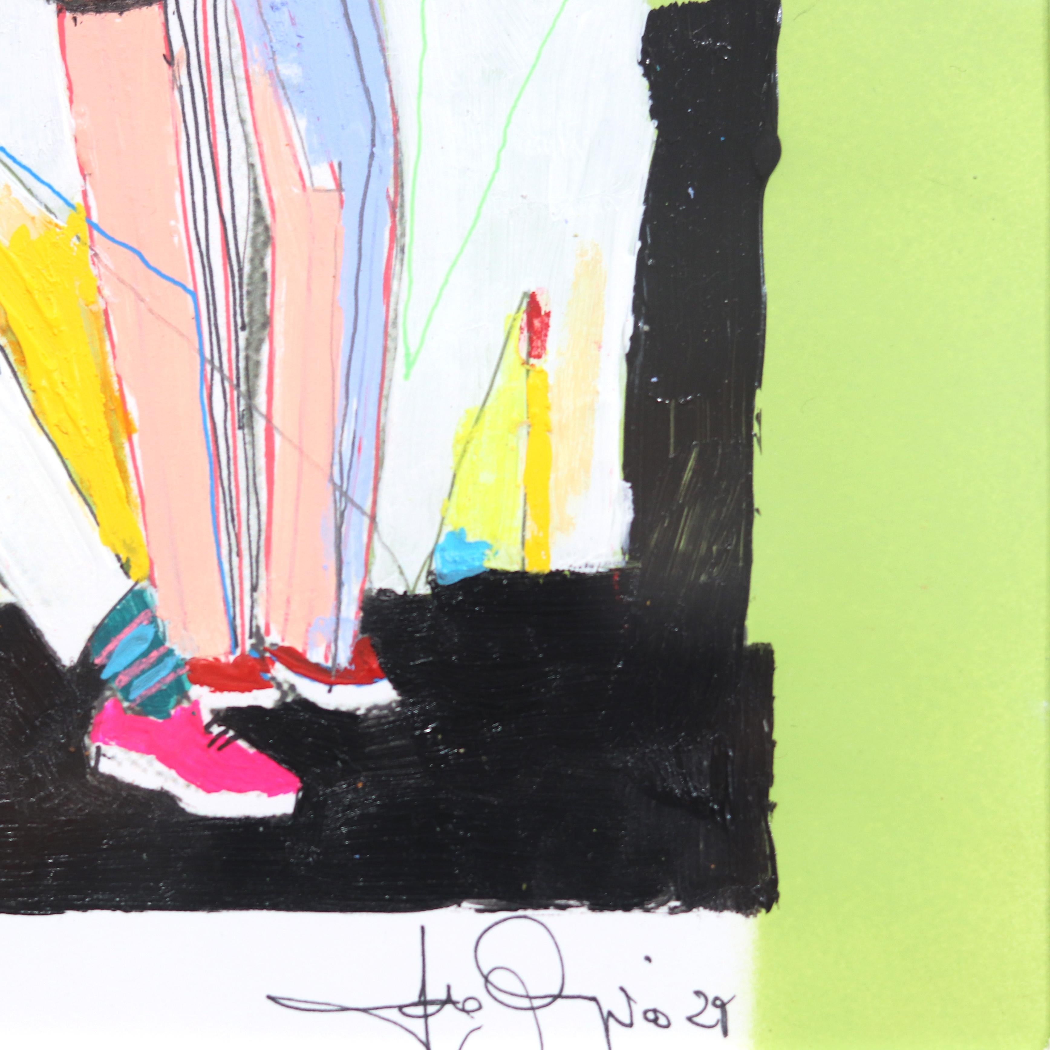 Calipso #2 - Colorful Original Figurative Painting on Paper For Sale 5