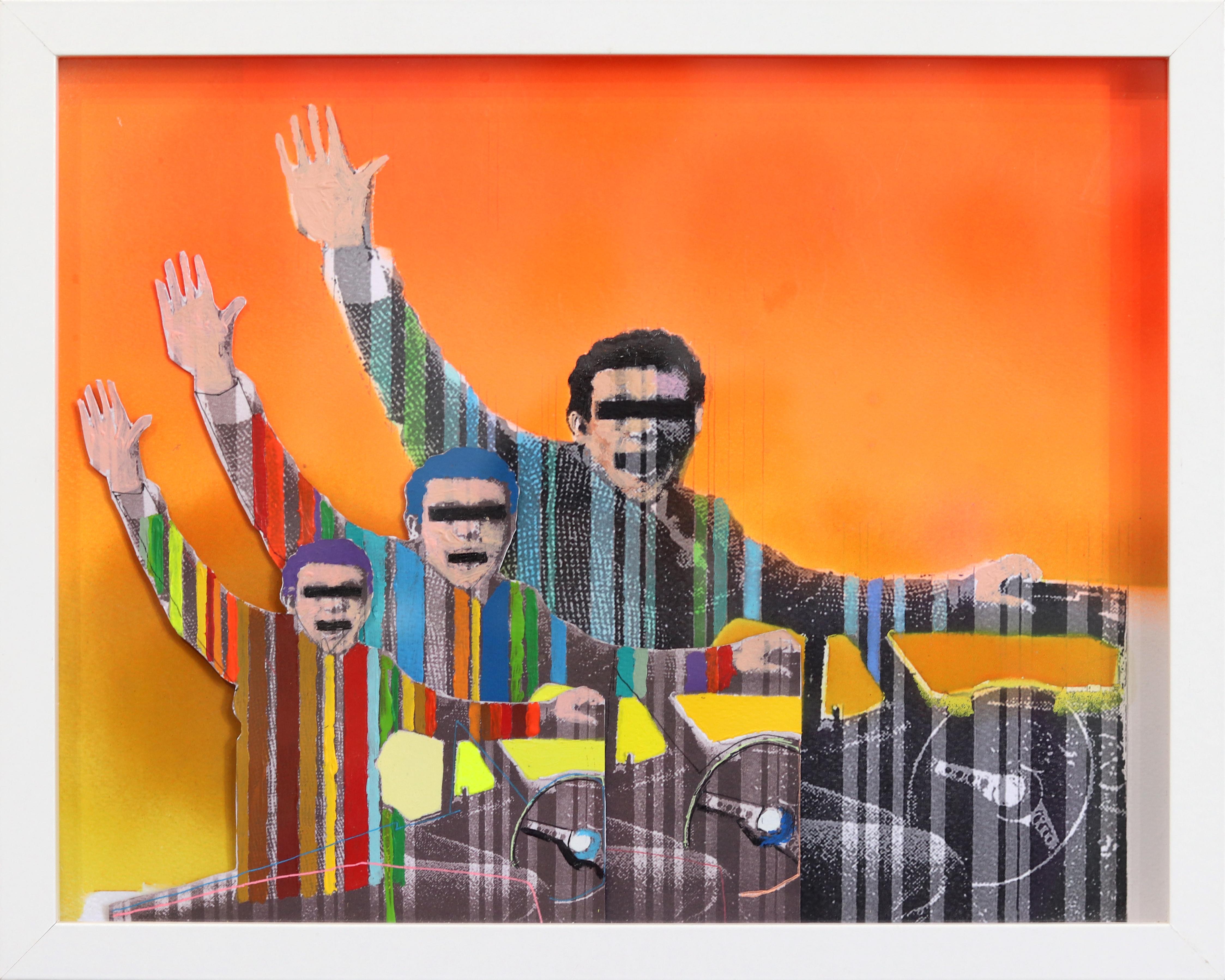 Ciao Mamma 2 - Original Abstract Figurative Color Drenched Mixed Media Artwork