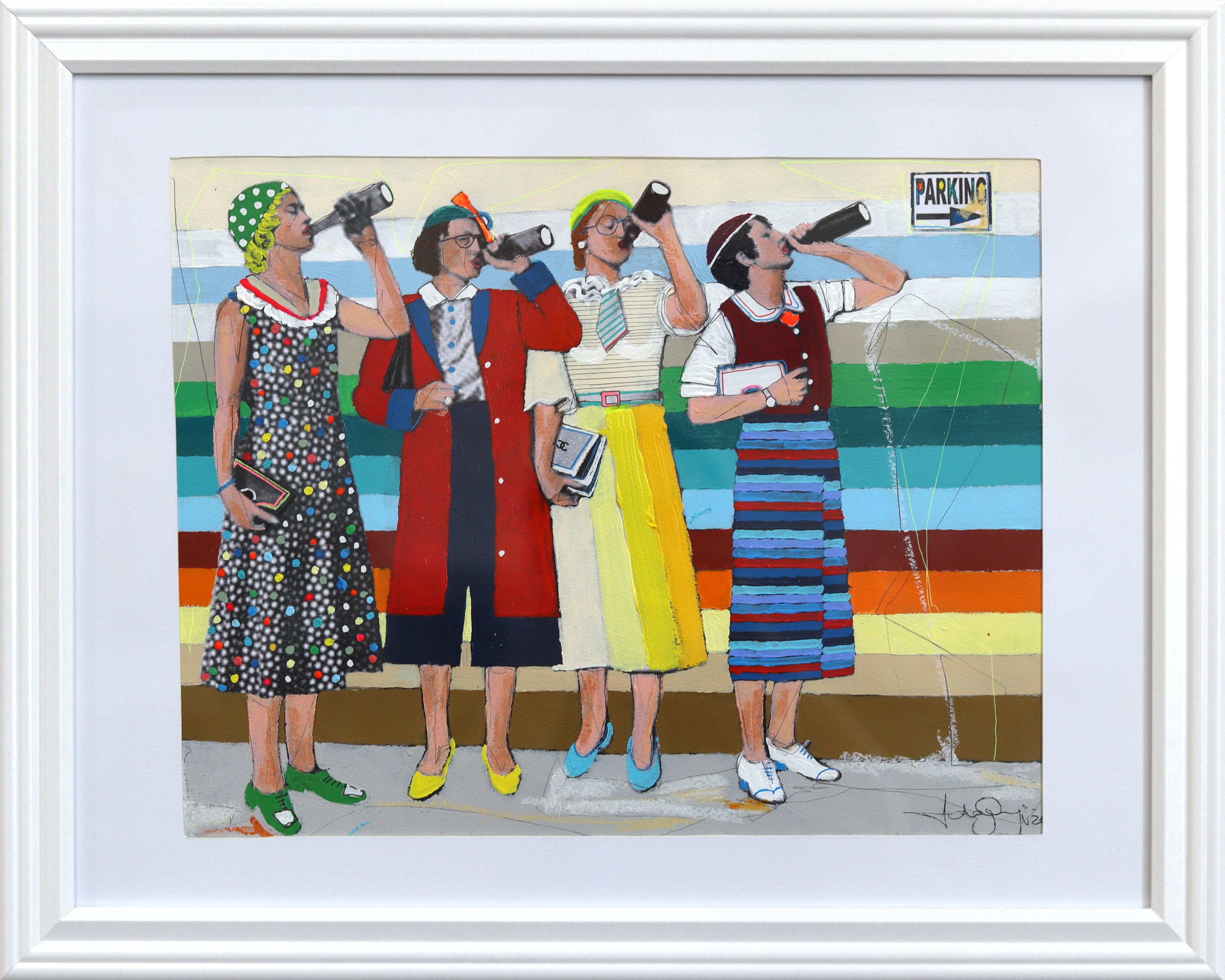Empowering #21 - Original Color Drenched Figurative Still Life Artwork Framed